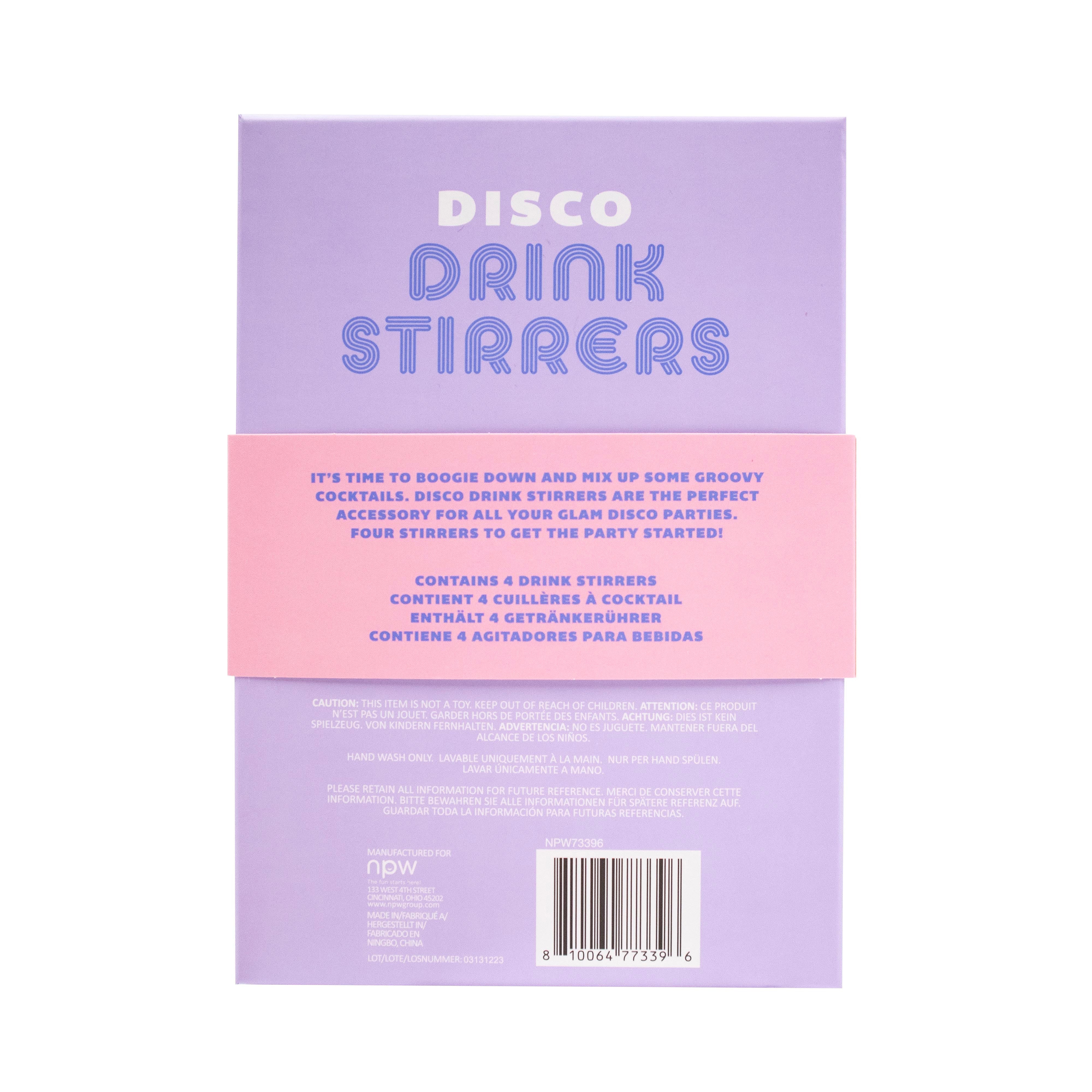 Drinking Buddies Disco Drink Stirrers 4 Piece Set