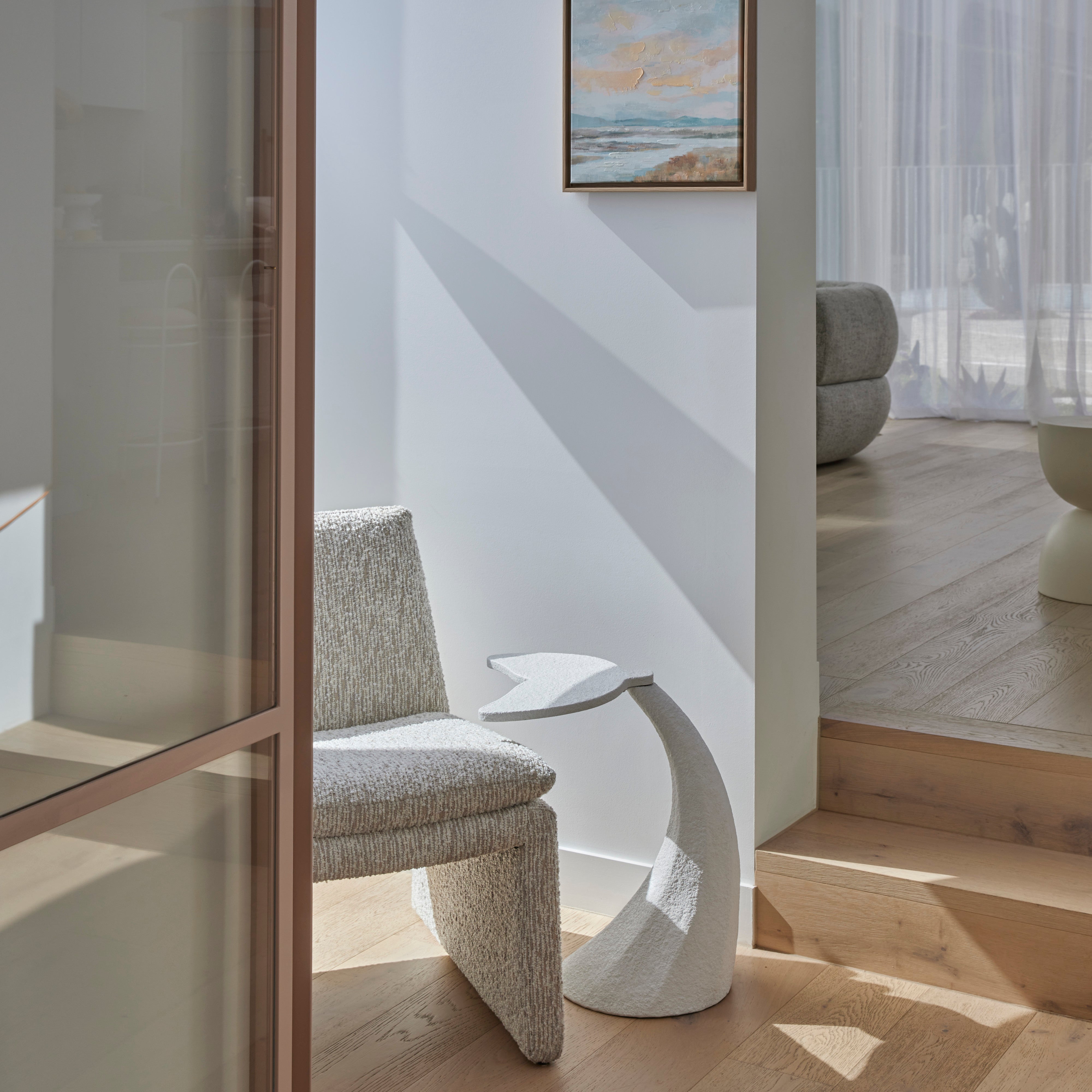 Amalfi Austin Accent Chair Off White & Taupe