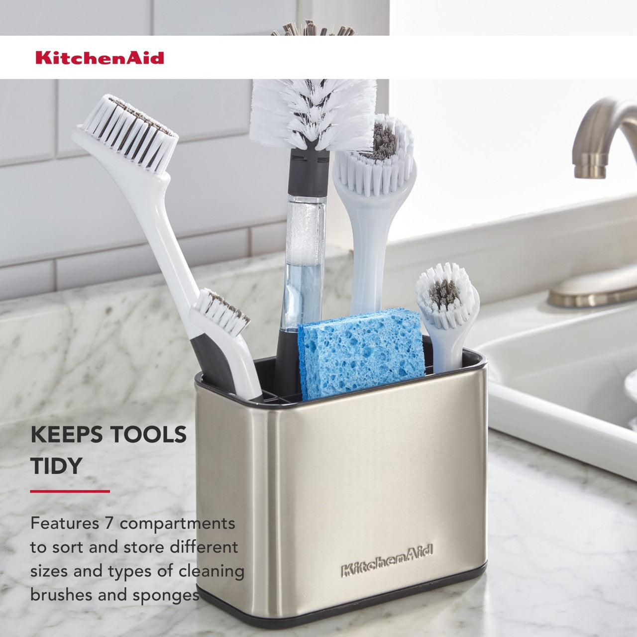 KitchenAid Stainless Steel Sink Brush Caddy