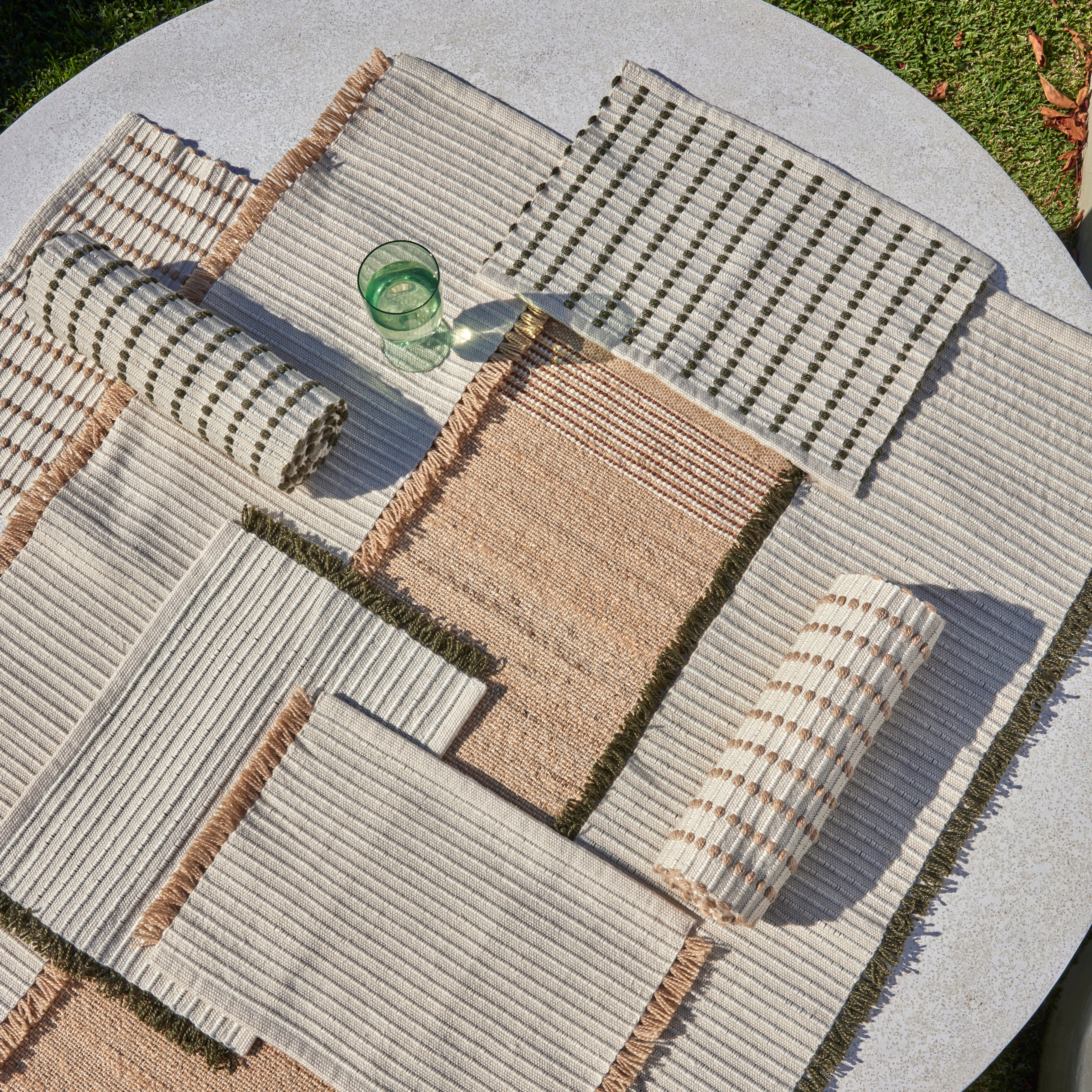 Amalfi Isla Fringe Table Runner Natural