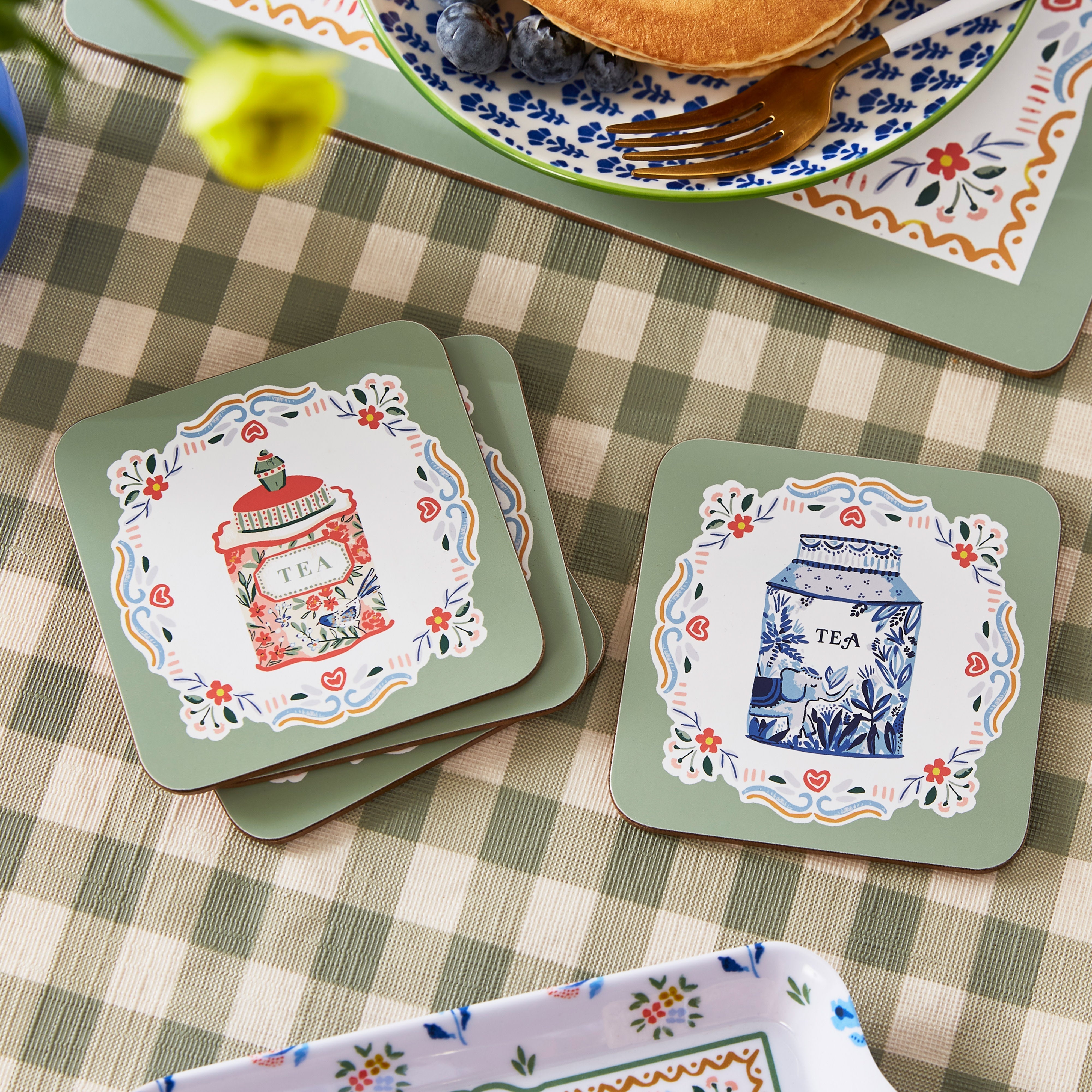 Ulster Weavers Tea Tins Coaster 4 Piece Set Multi-Coloured