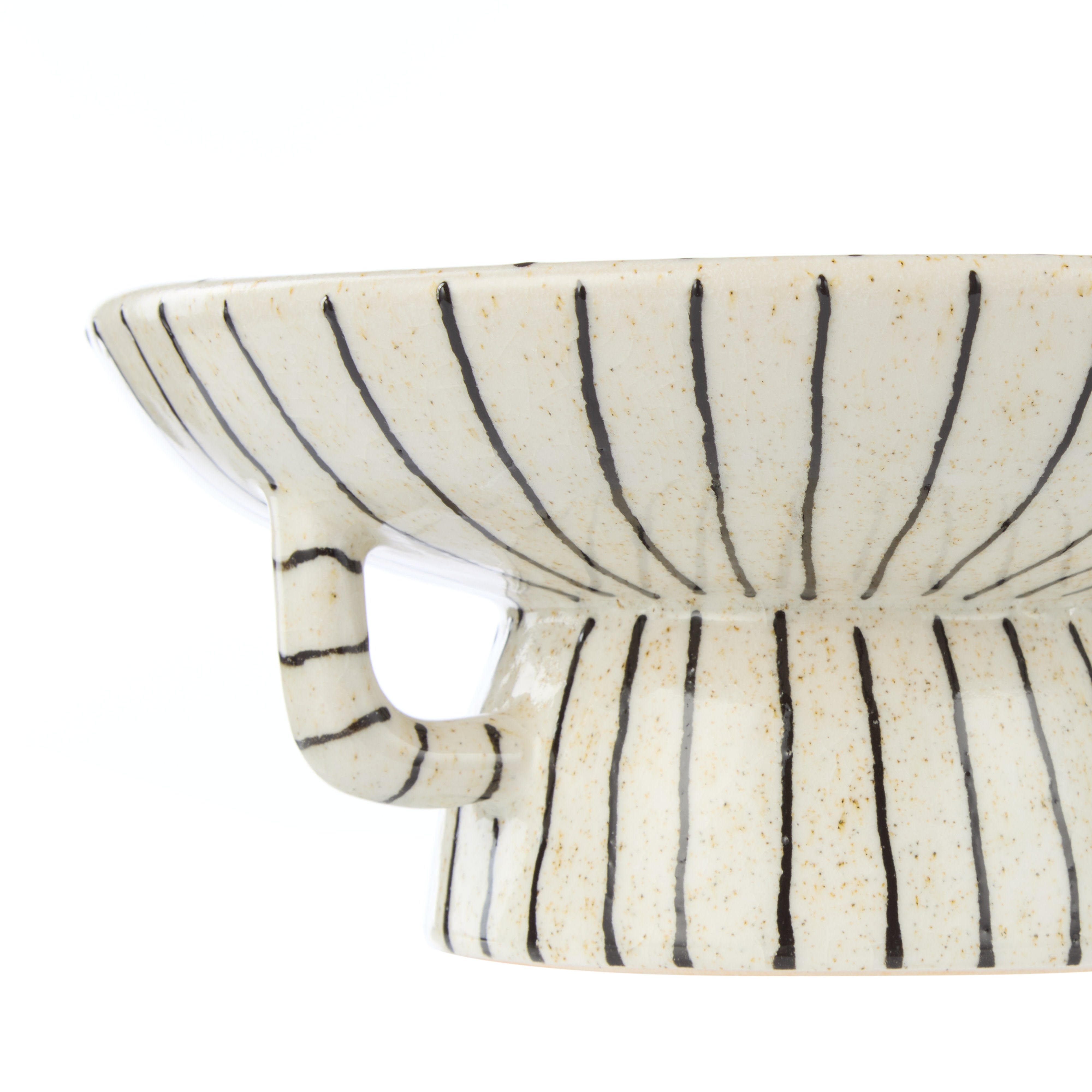 Academy Sabi Stripe Decor Dish Small White & Black