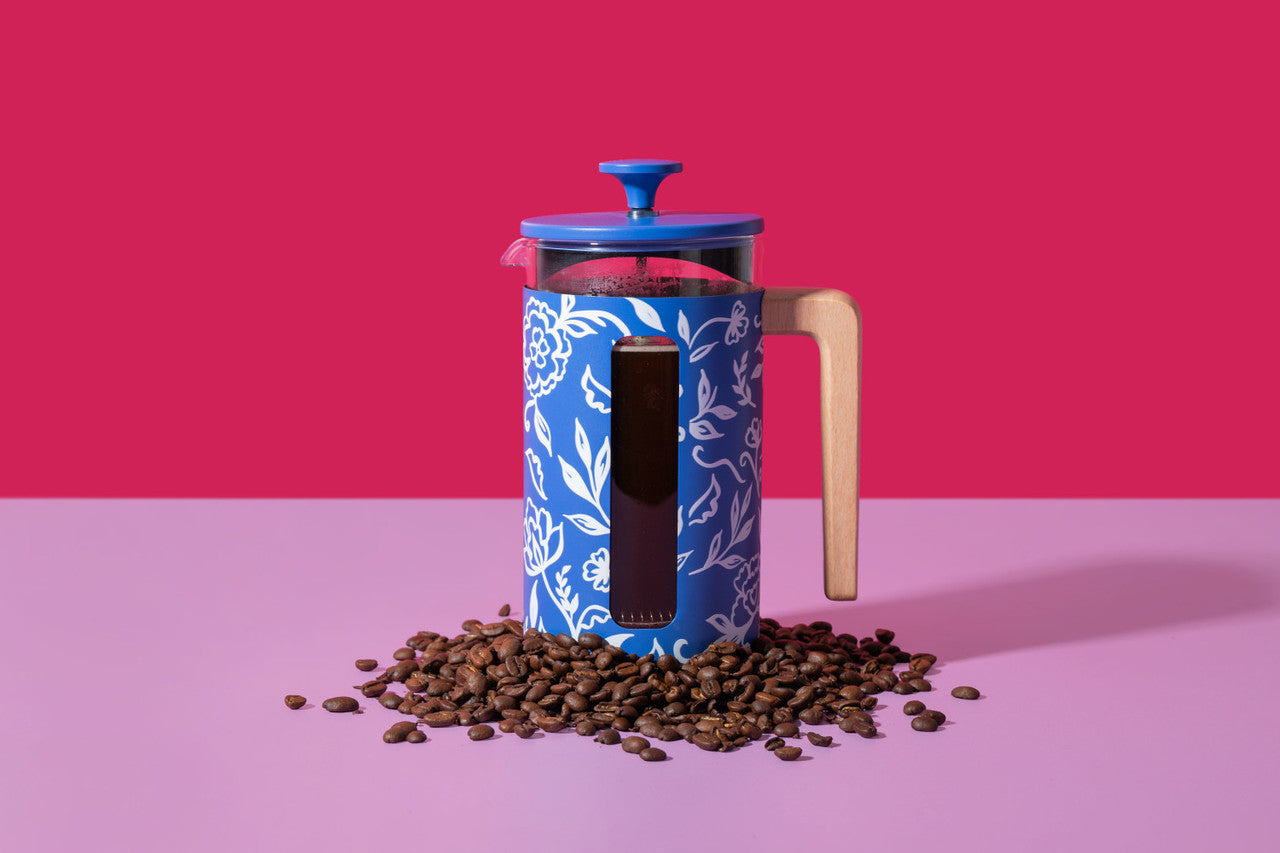 La Cafetière Pisa Stainless Steel Cafetière 8 Cup / 1L (Blu Fiorato)