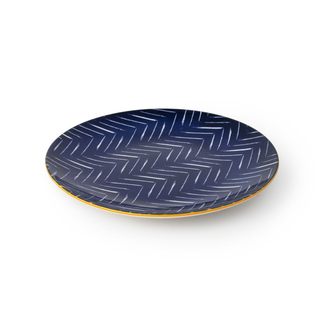 Mikasa Stoneware Side Plate 18cm (Indigo Chevron)