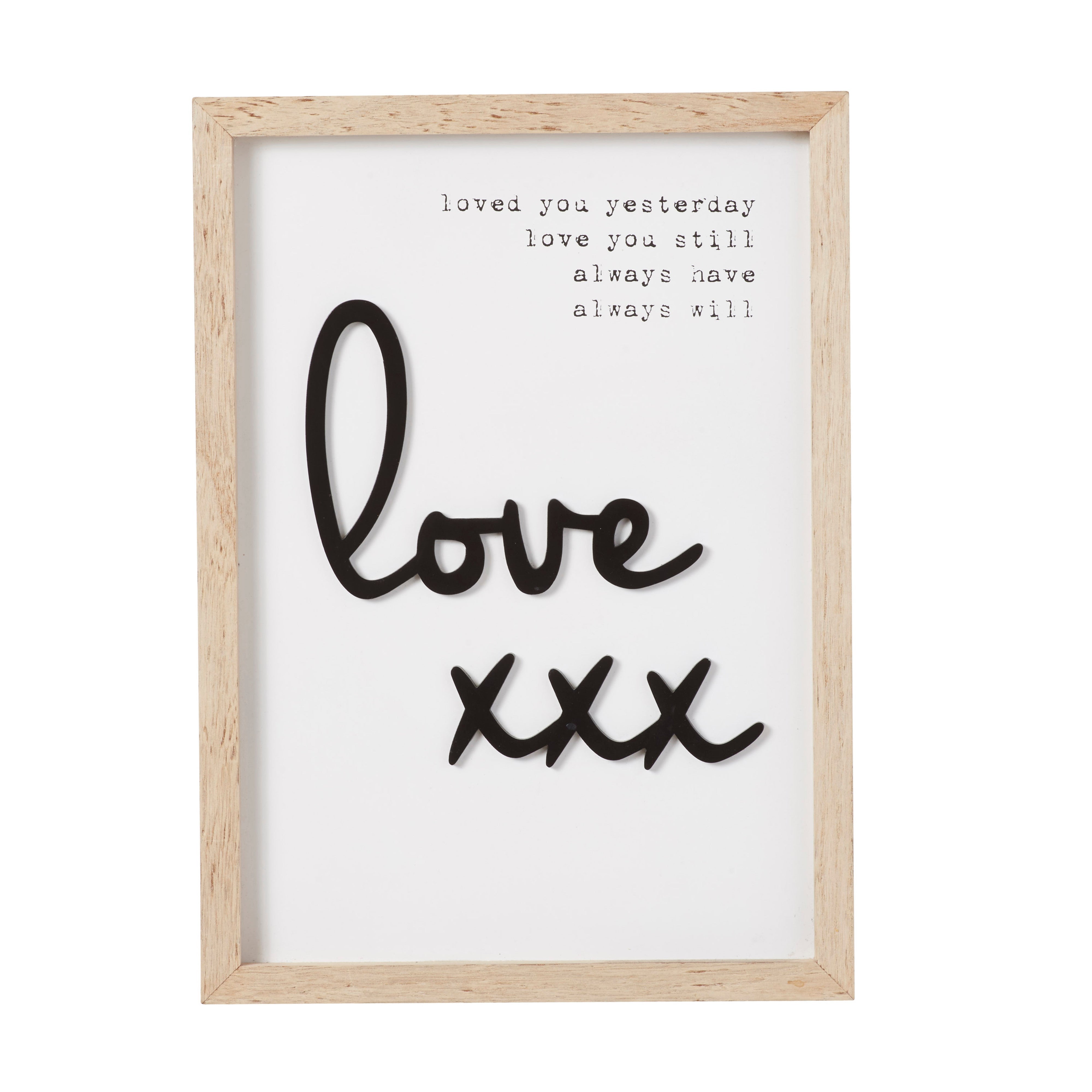 Emporium Love Plaque White & Black