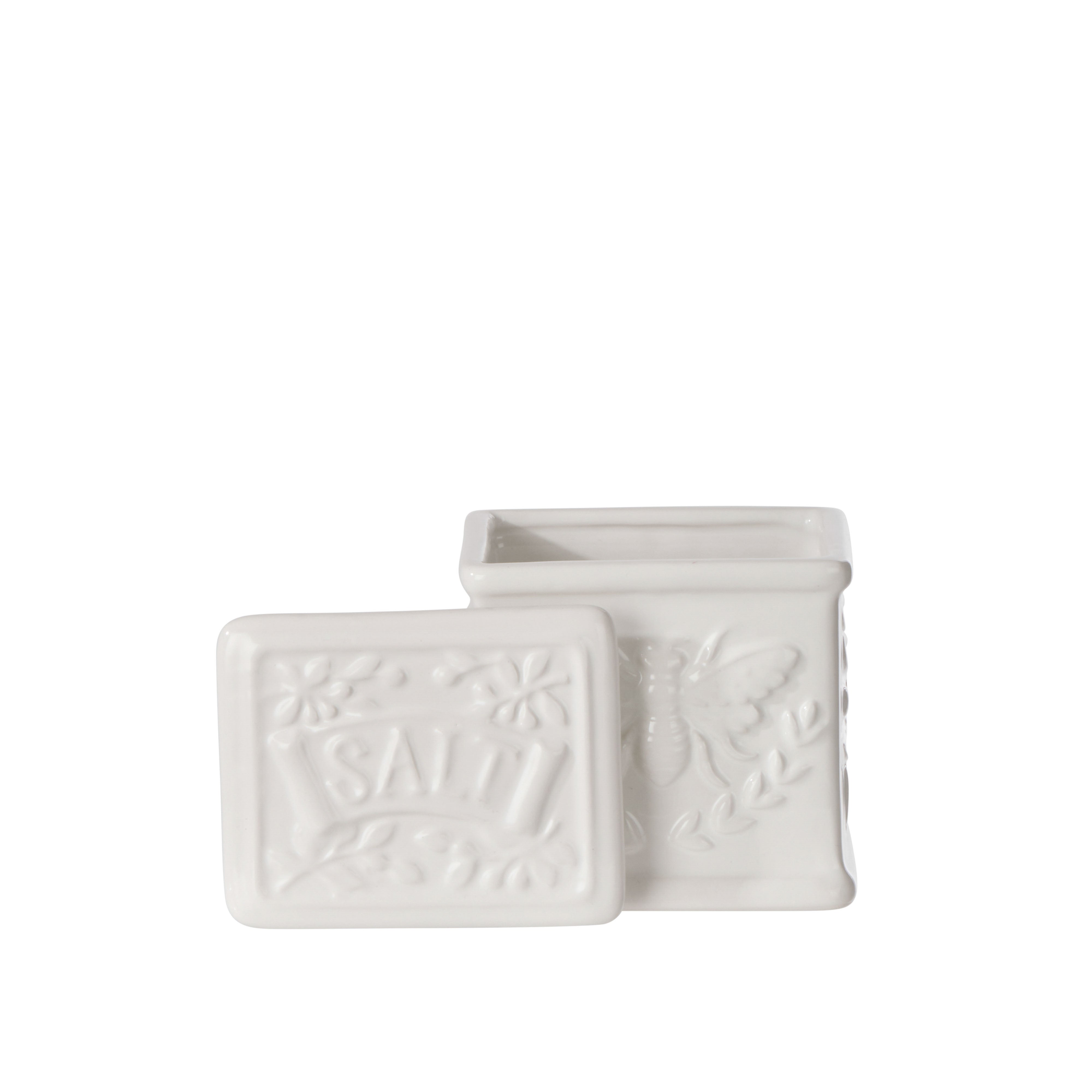 Davis & Waddell Wildflower & Hive Salt Cellar White