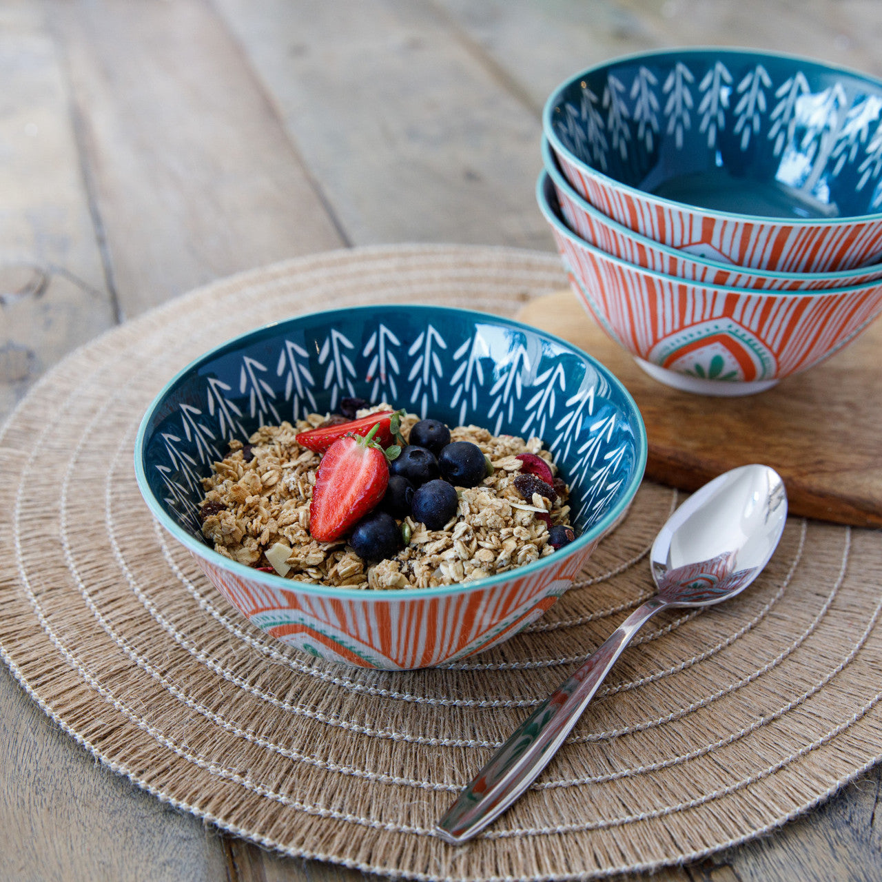 Mikasa Glazed Stoneware Bowl 15.5cm (Mixed Folk)