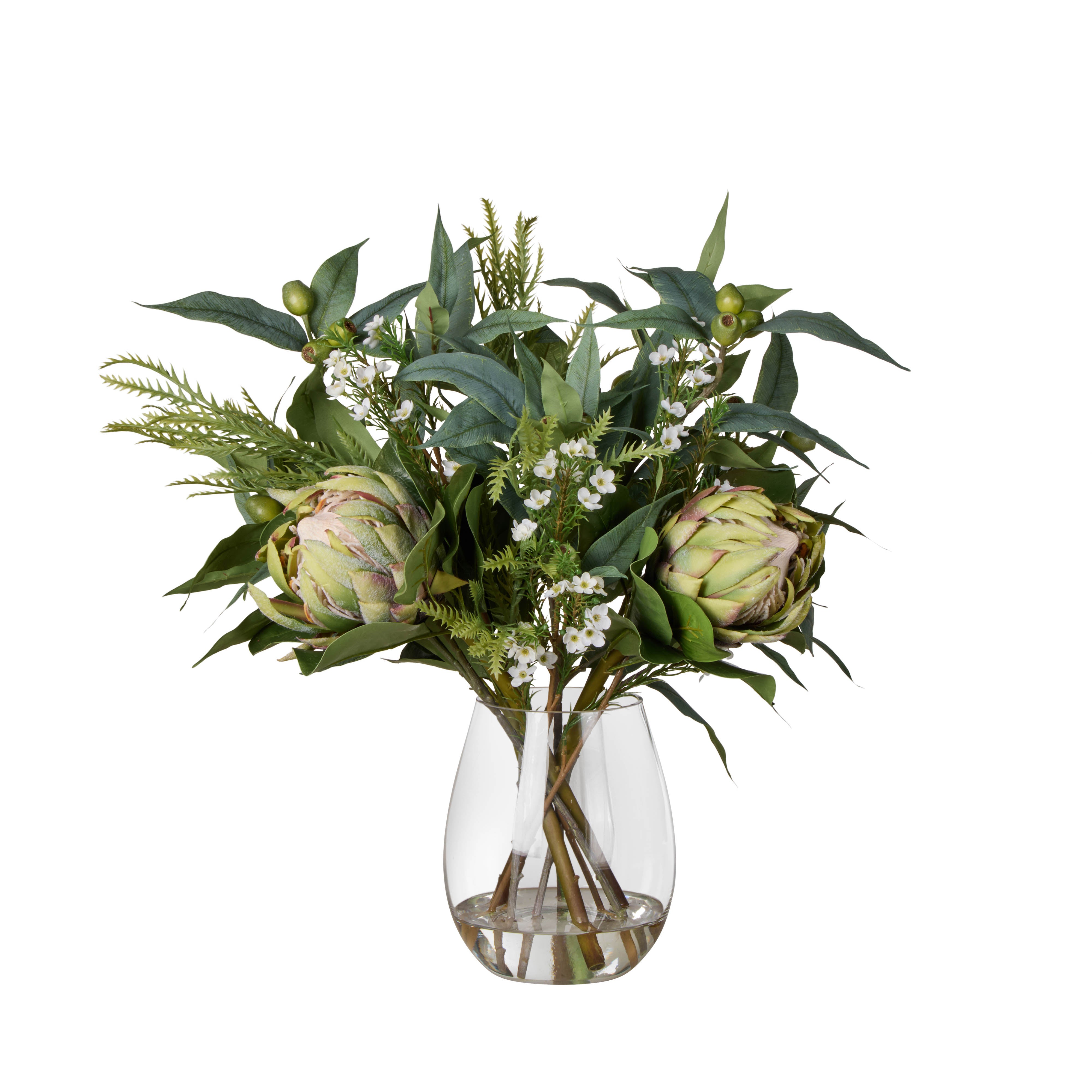 Rogue Grand Protea Native Mix - Claire Vase Green 69cm