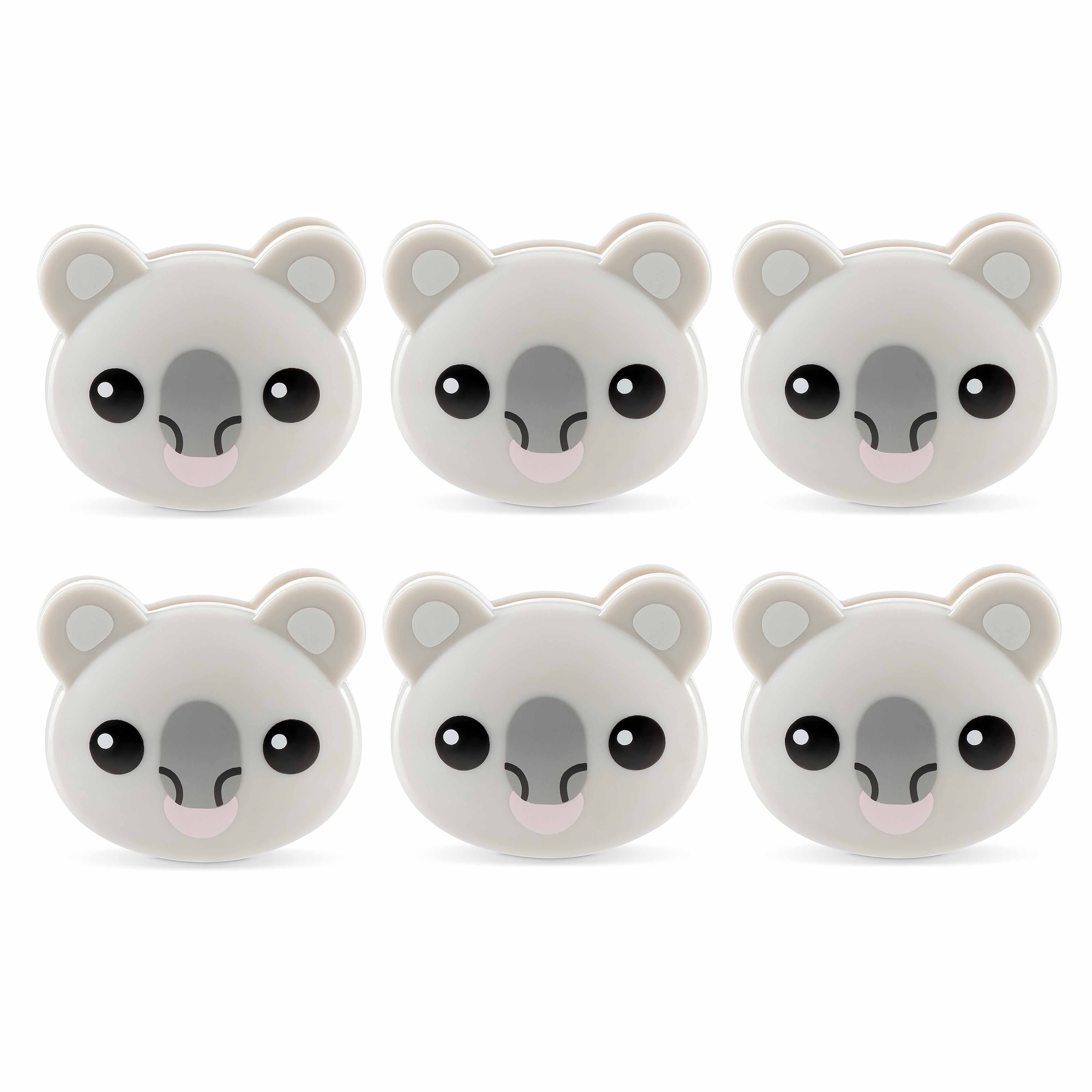 Kikkerland Koala Bag Clips 6 Piece Set Beige