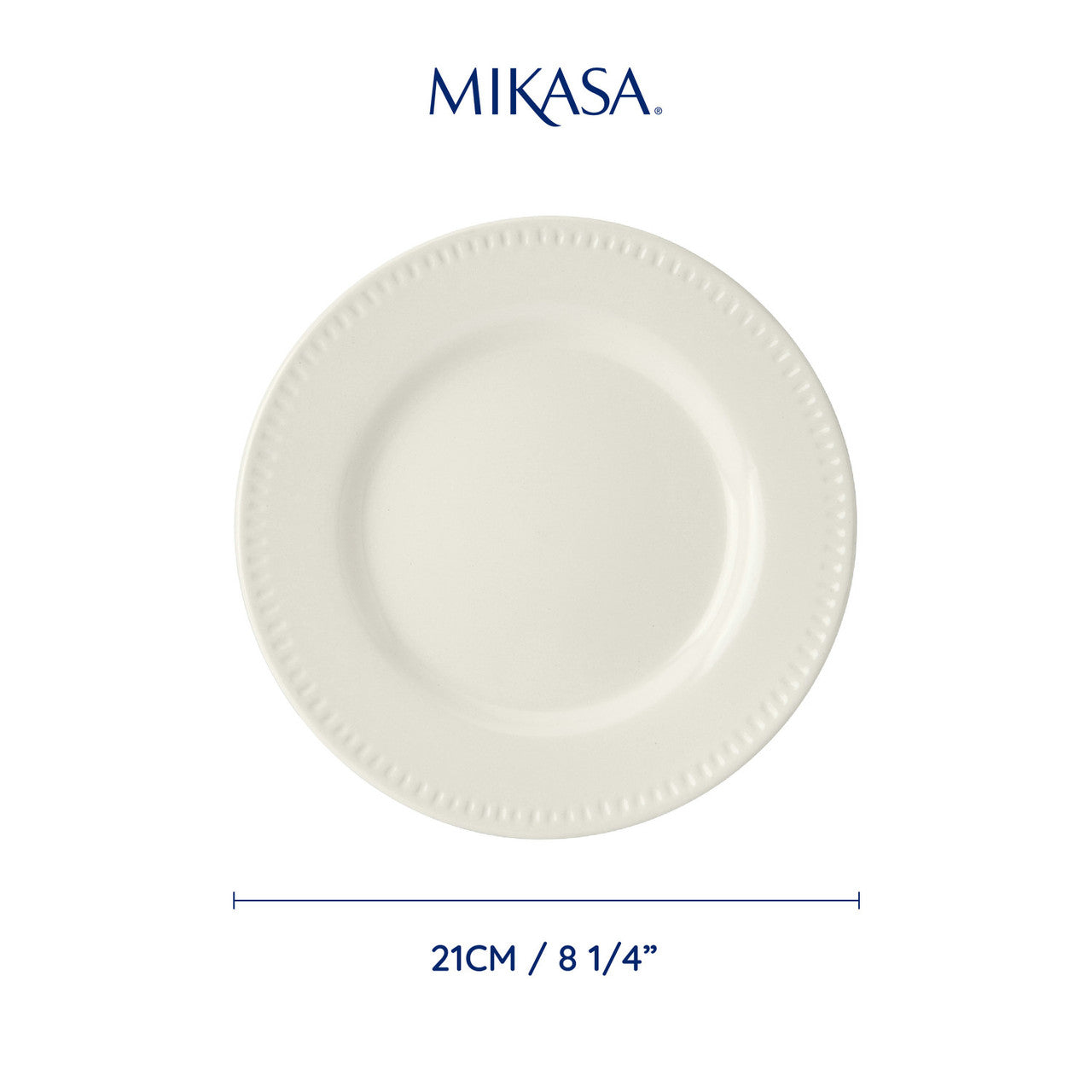 Mikasa Cranborne Stoneware Side Plate Set 4 Piece 21cm (Cream)