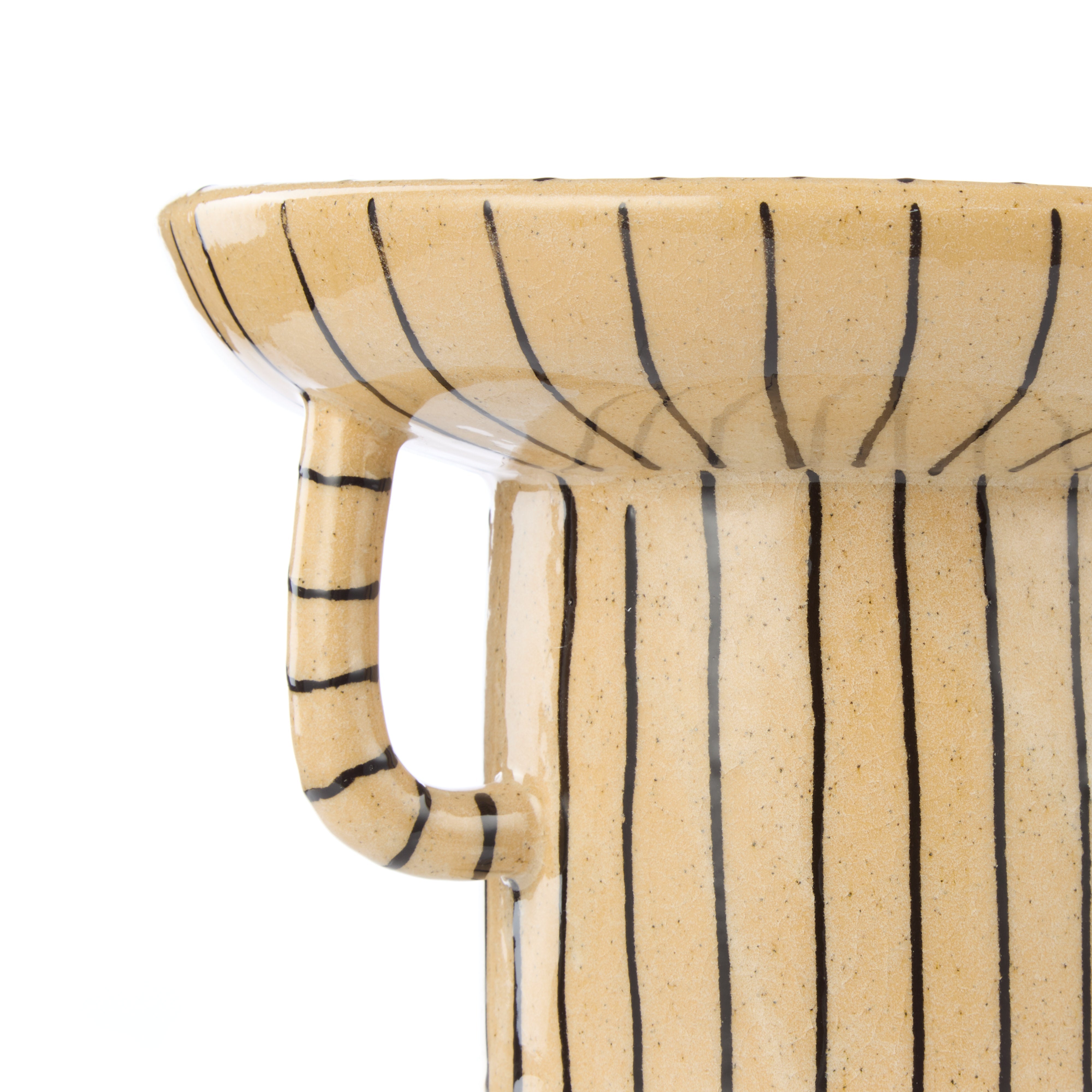 Academy Sabi Stripe Decor Dish Large Beige & Black