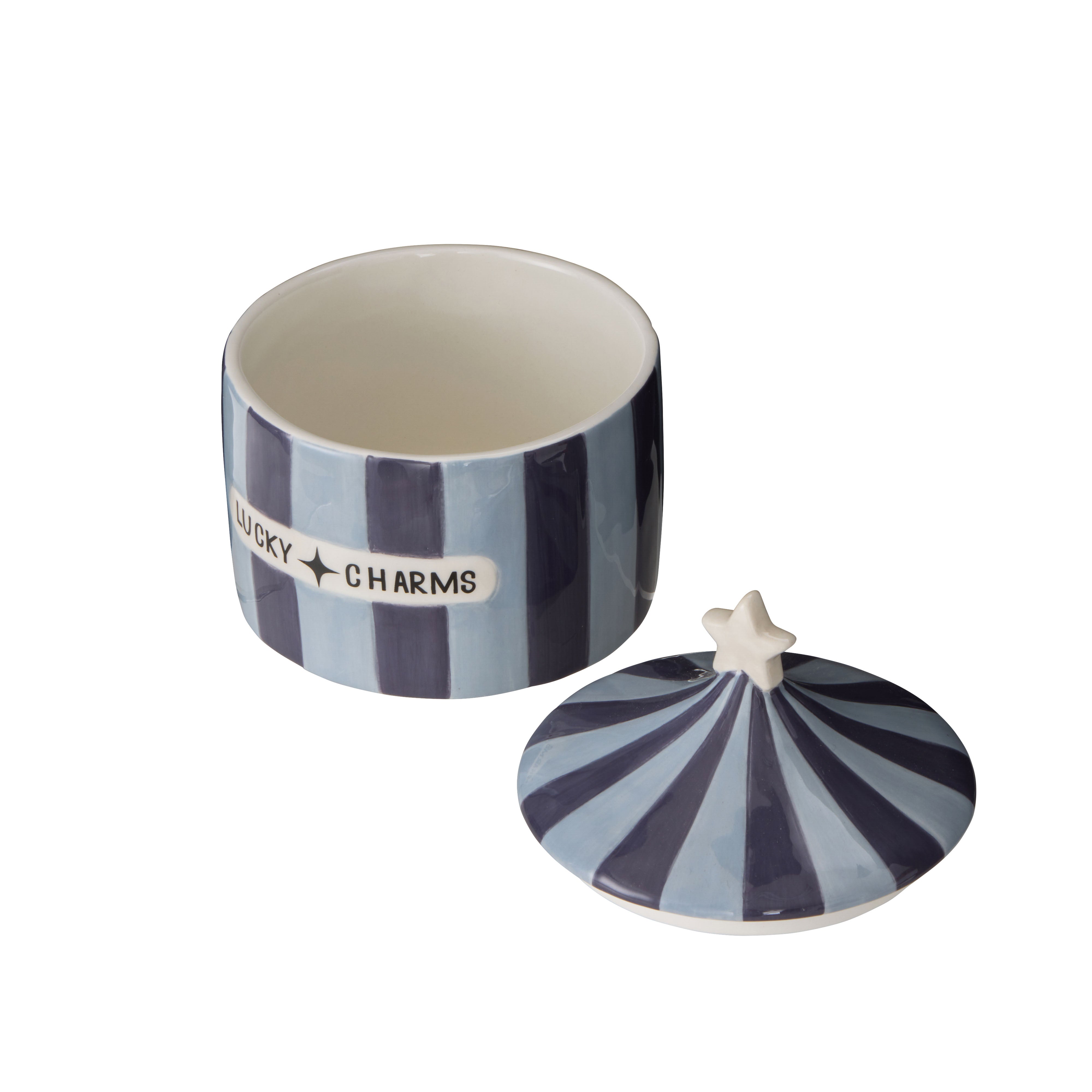 Emporium Lucky Charms Cannister Light Blue & Dark Blue