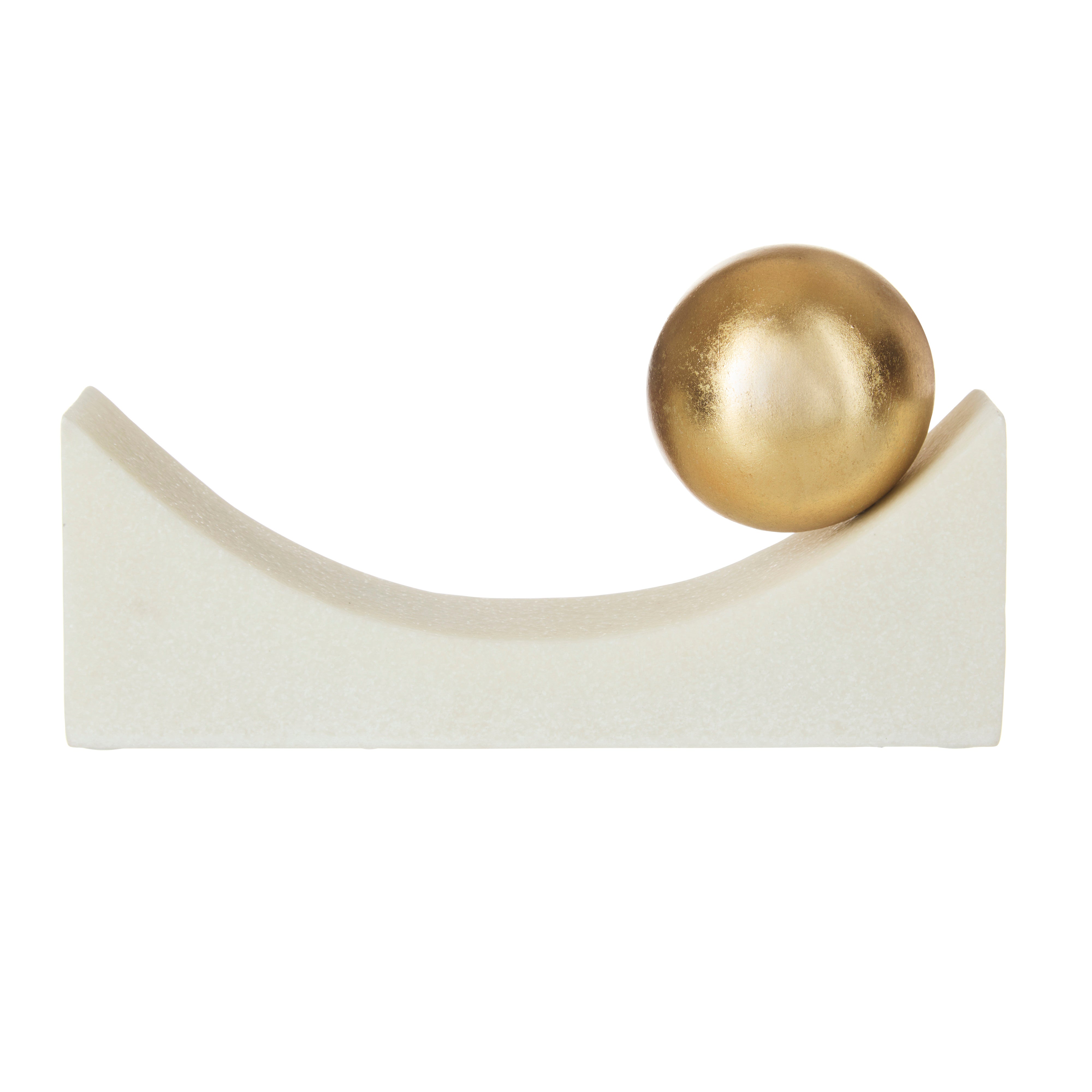 Amalfi Frette Sculpture Wide White & Gold