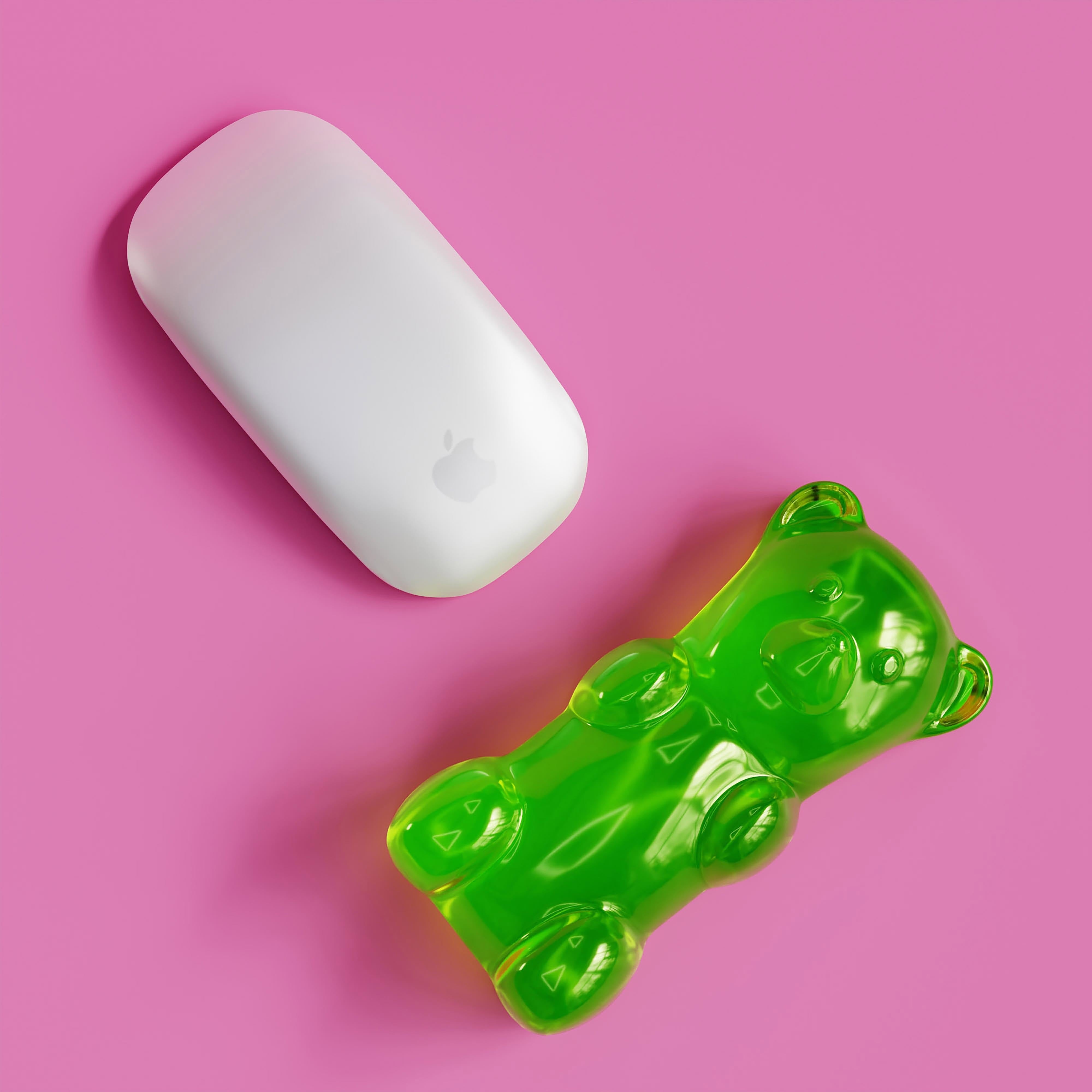 Mustard Gummy Bear Mouse Rest Green
