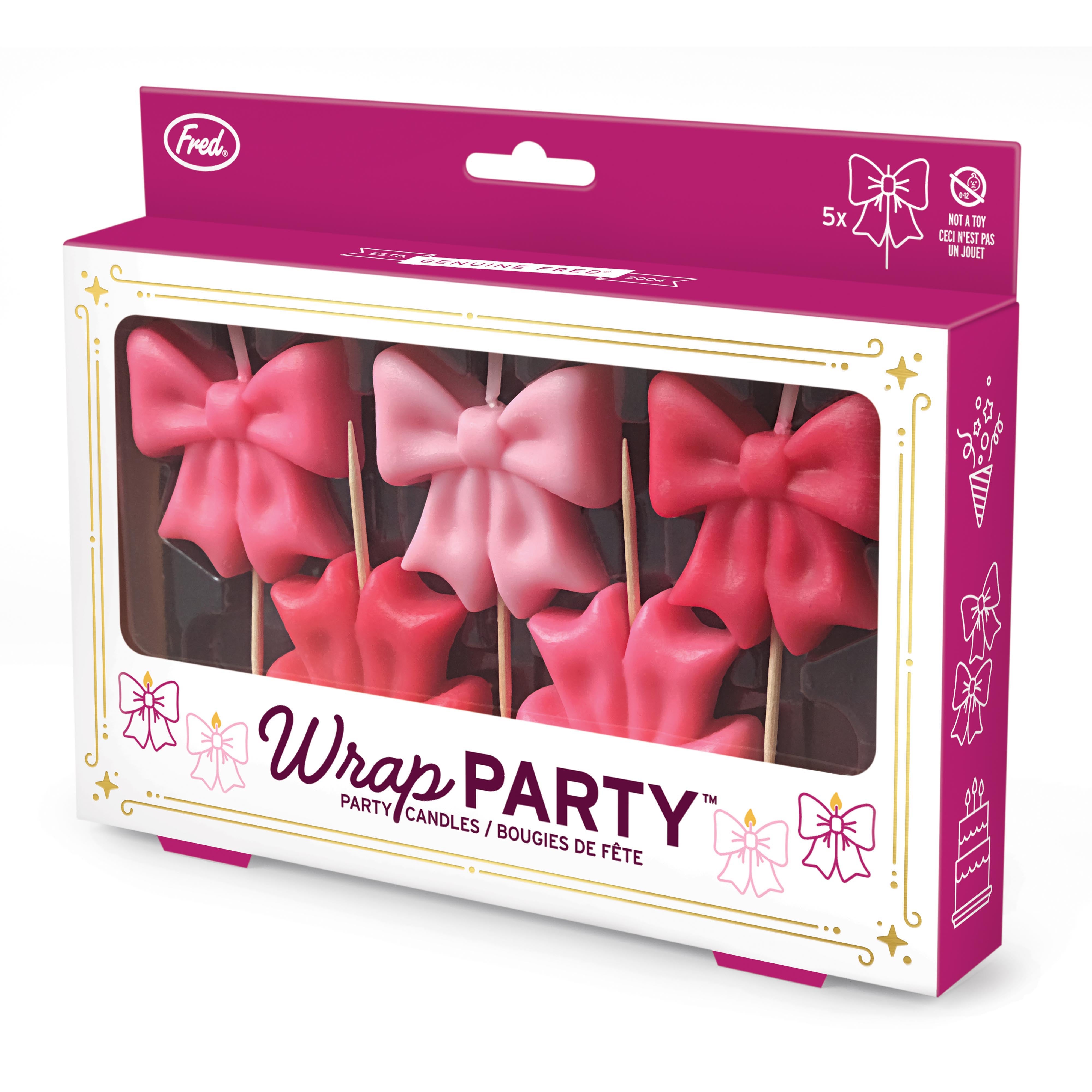 Fred Wrap Party Birthday Candles 5 Piece Set Pink