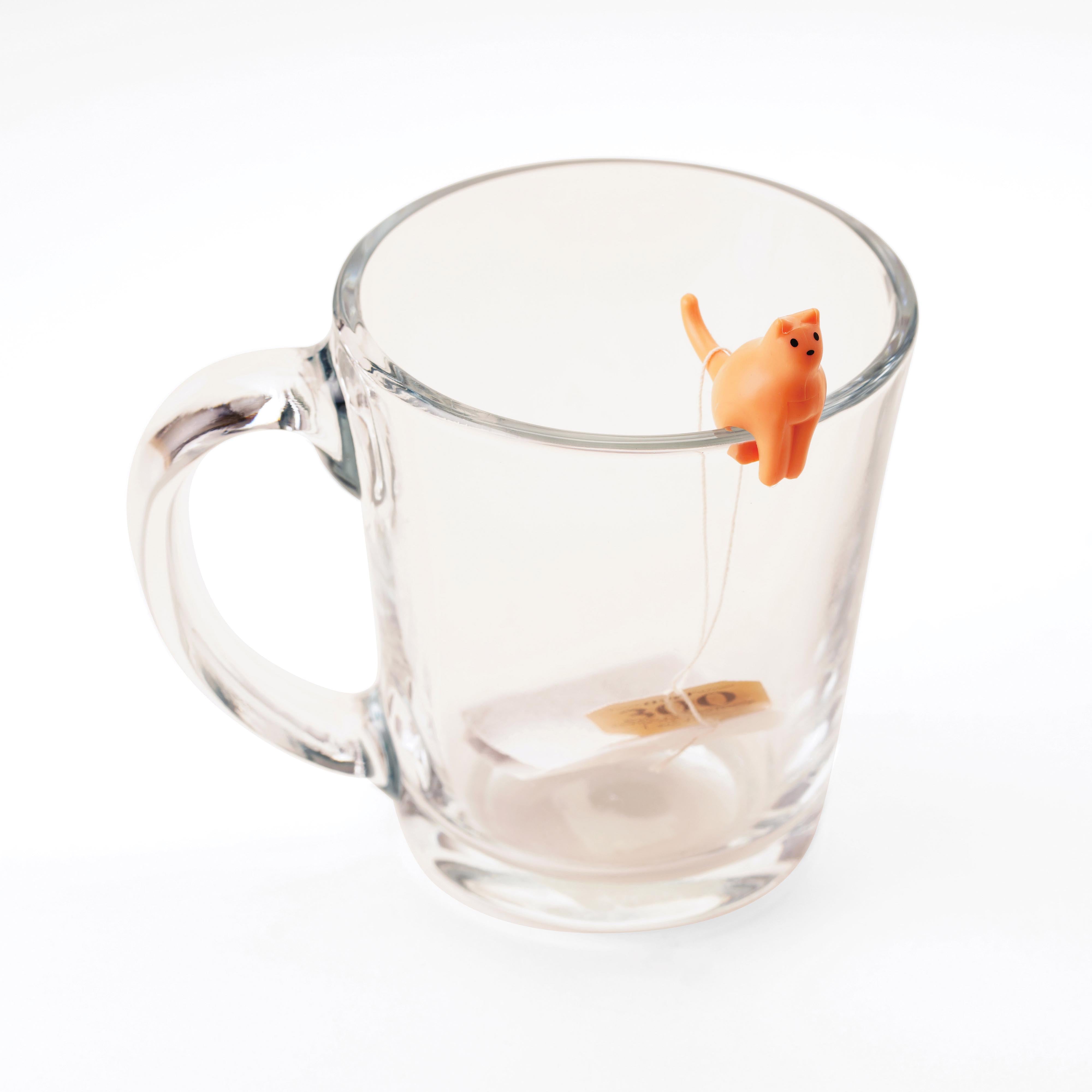 Kikkerland Cat Tea Bag Holders 4 Piece Set Multi-Coloured