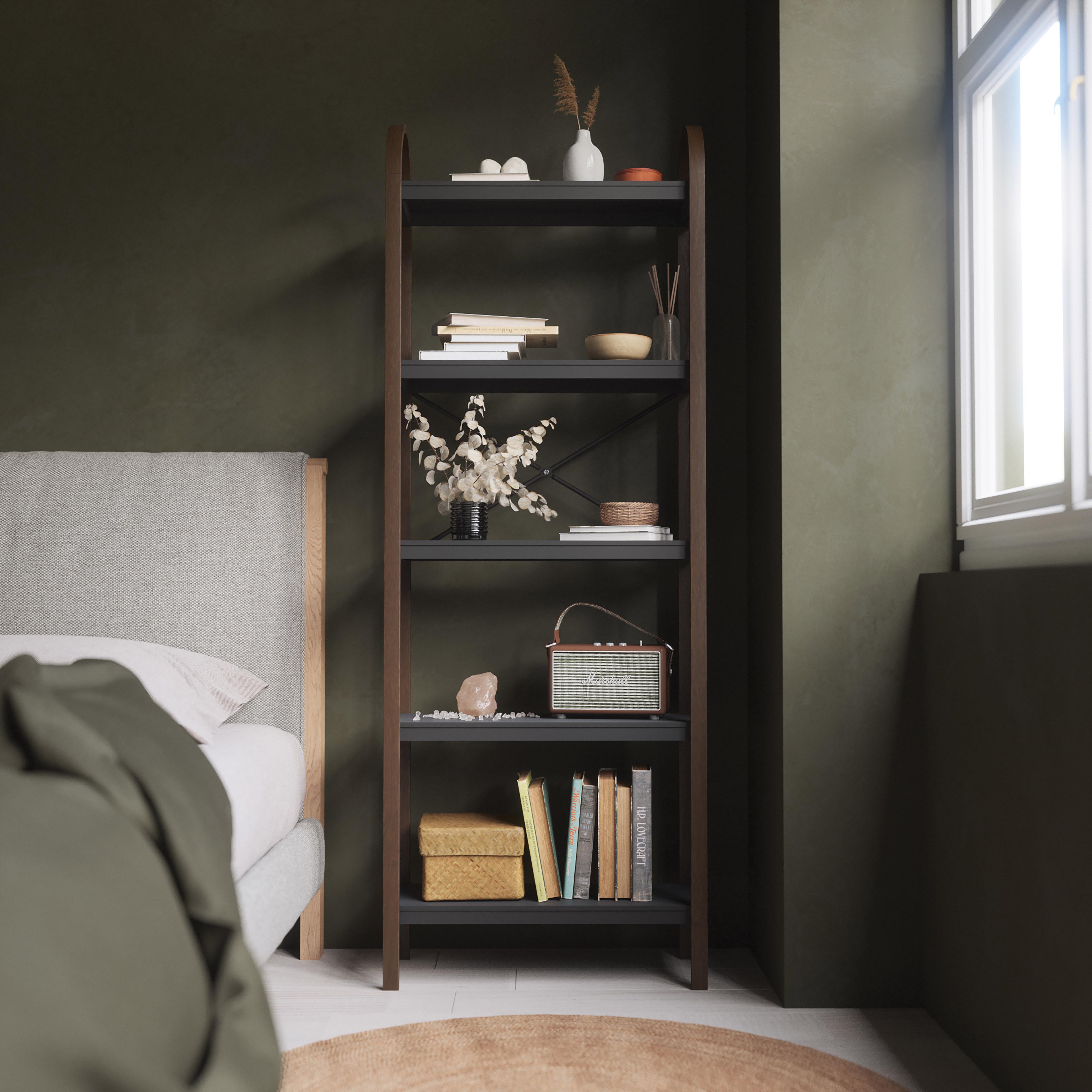 Umbra Bellwood Freestanding Shelf 5 Tier Black & Walnut