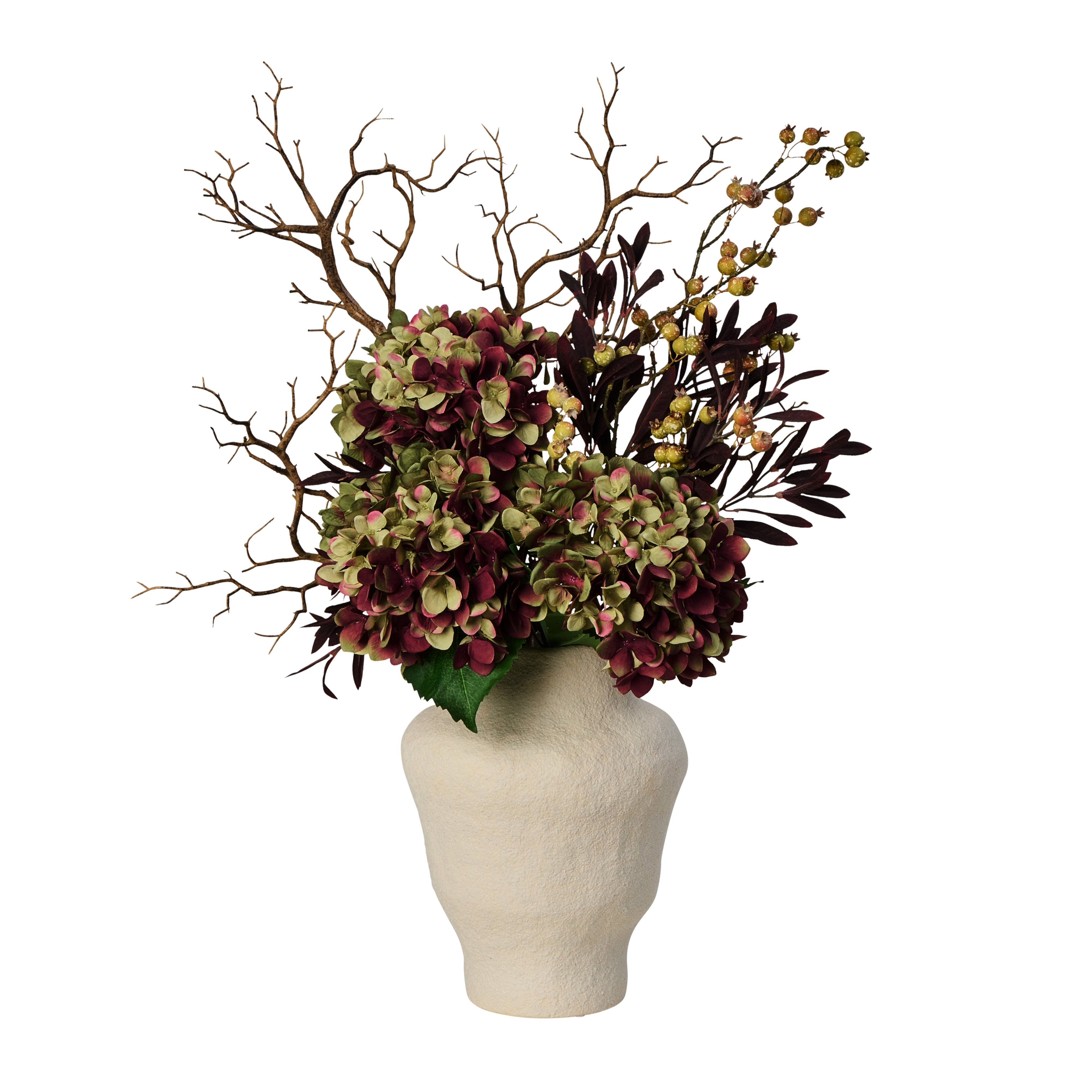 Rogue Hydrangea Olive Branch Mix Bouquet Green & Burgundy