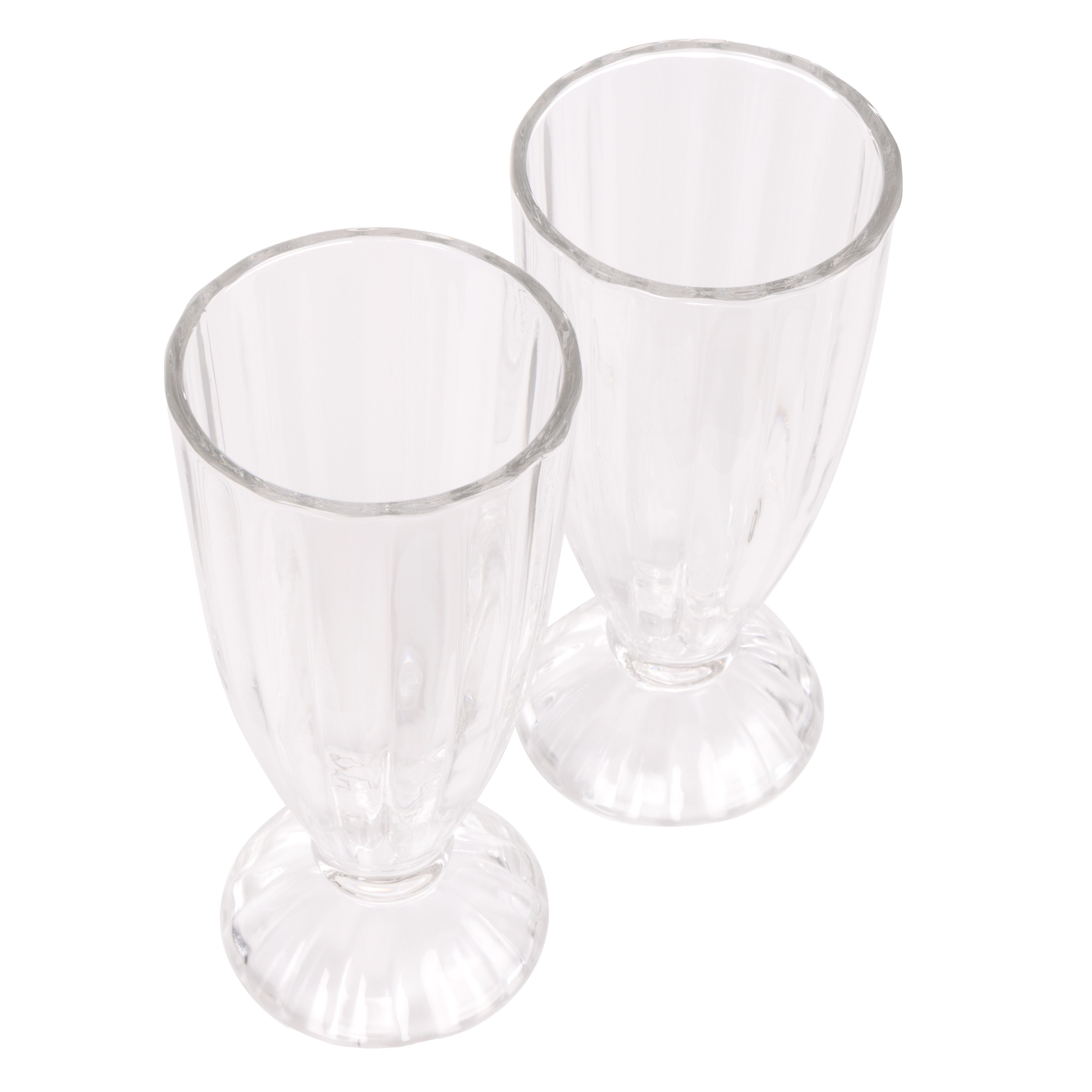 Davis & Waddell Betty Glass Milkshake Glasses 2 Piece Set Clear
