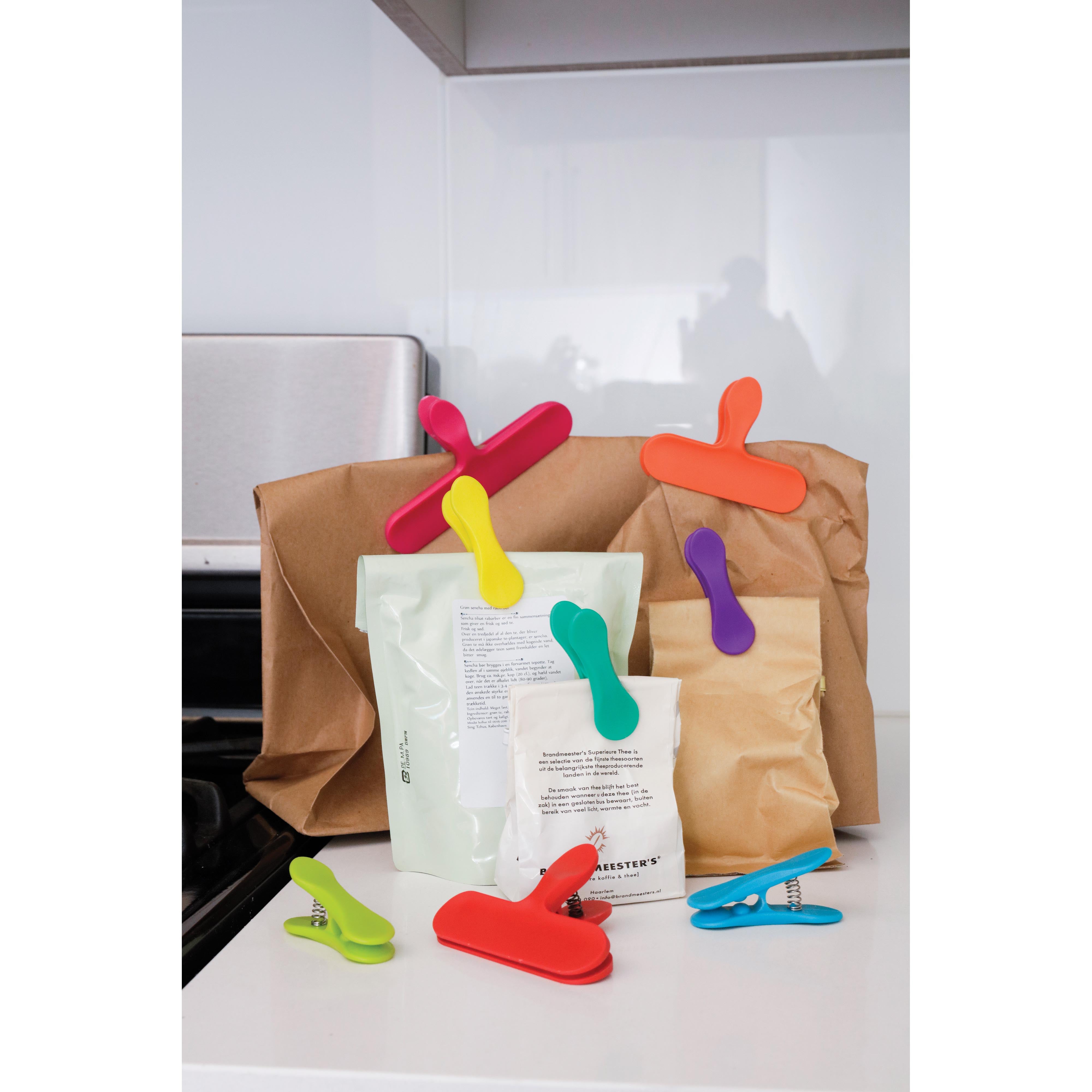 Kikkerland Rainbow Bag Clips Assorted Sizes Multi-Coloured