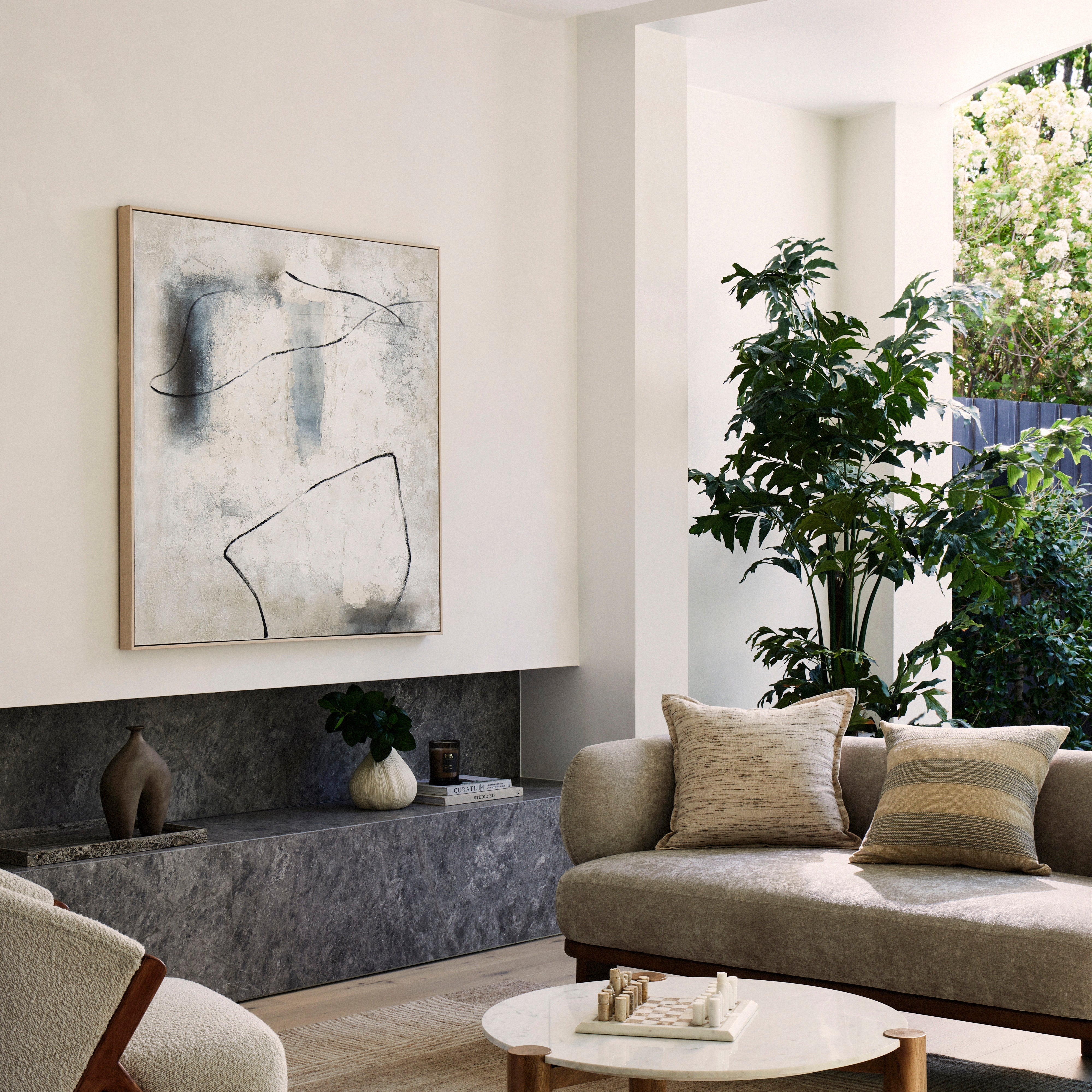 Grand Designs Morgan Hand Painted Wall Art White
