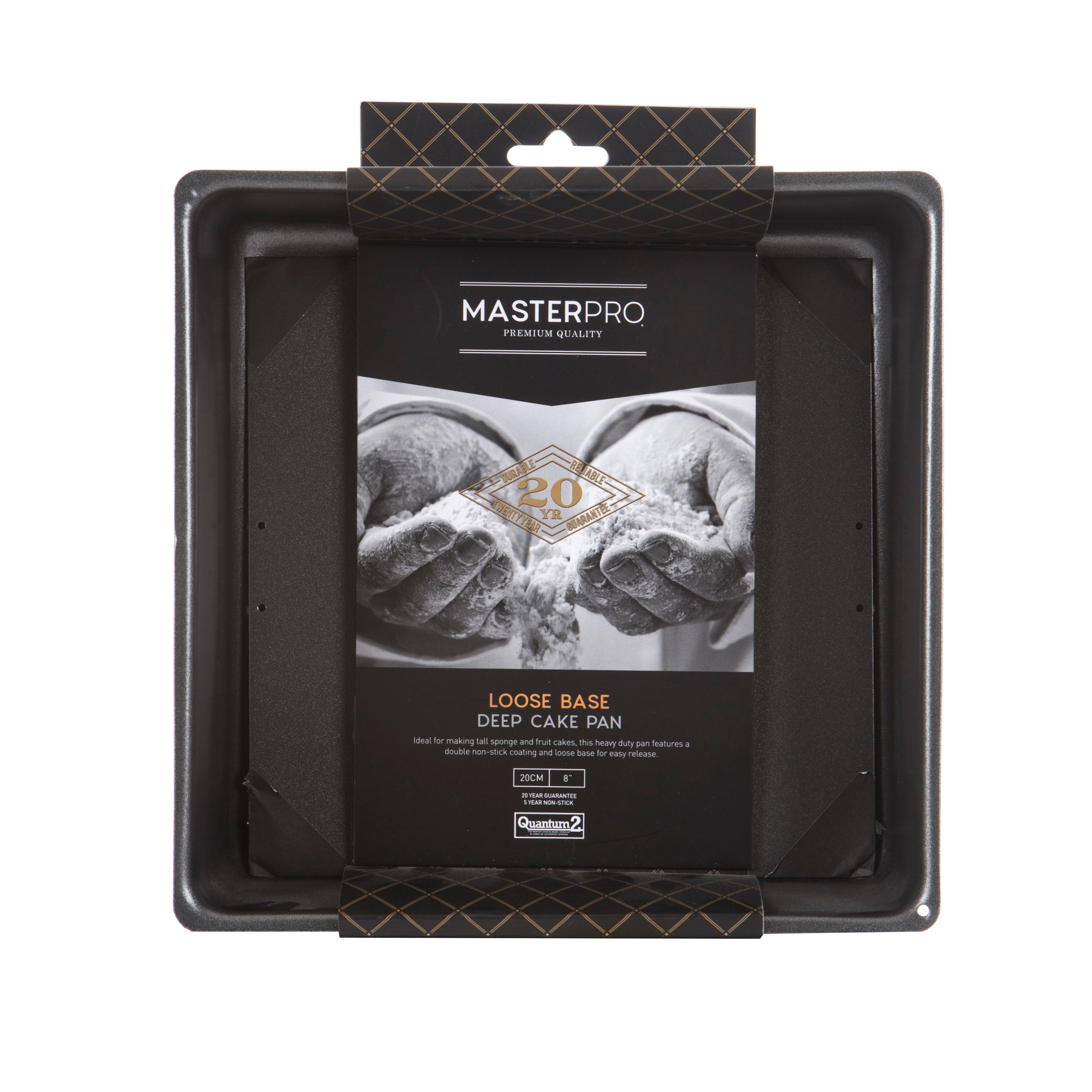 MasterPro Non-Stick Loose Base Square Deep Cake Pan 20x20cm