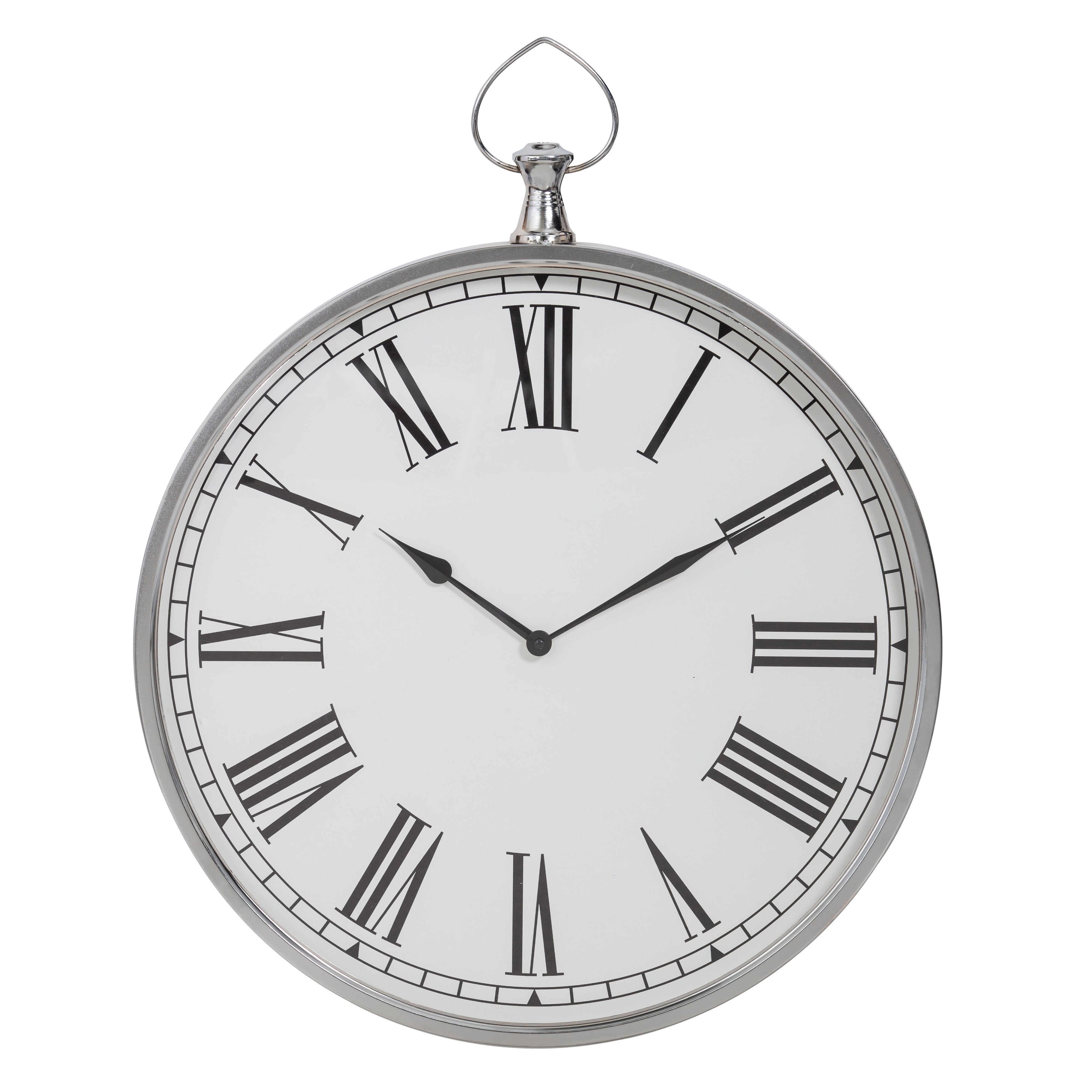 Society Home Northampton Wall Clock Silver & White