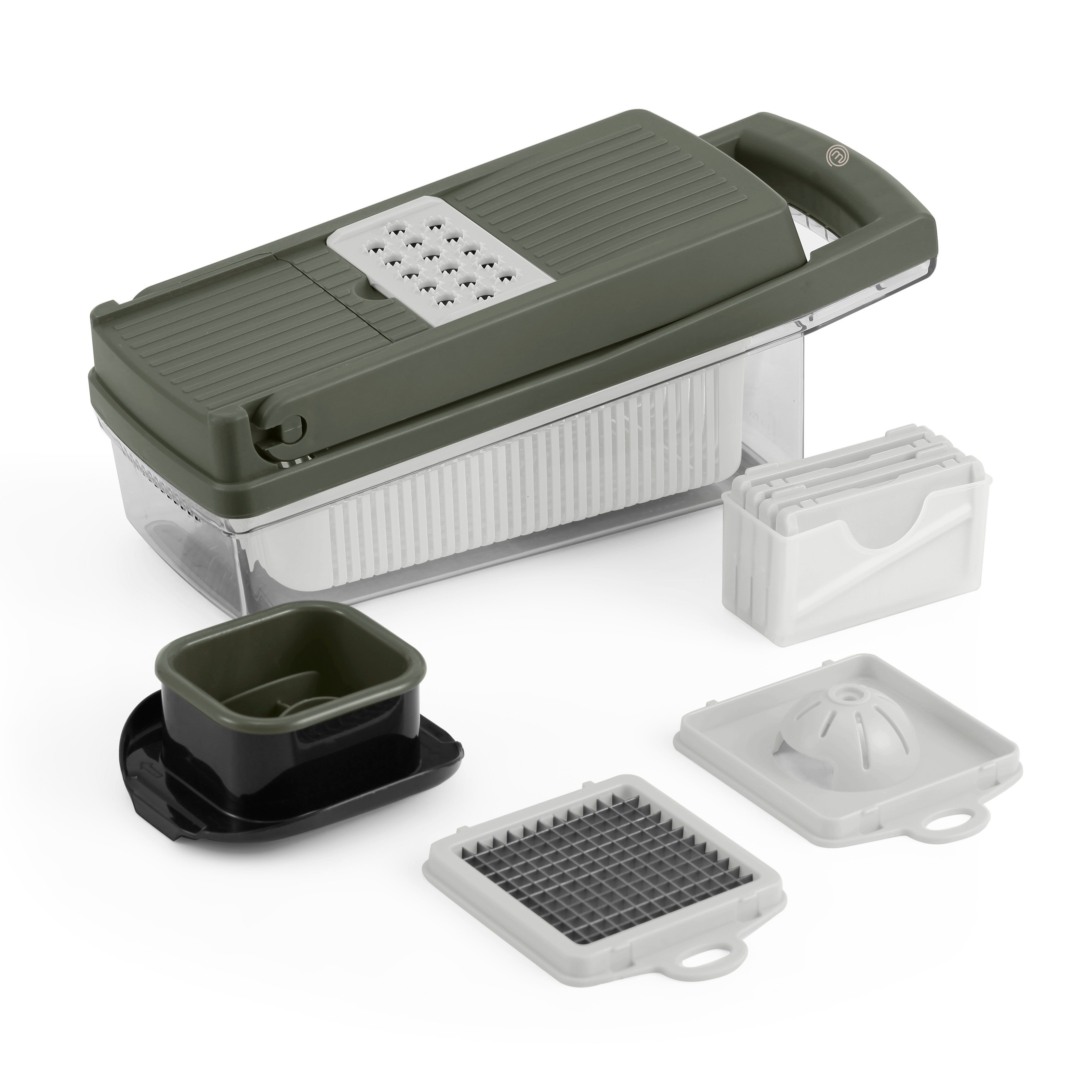 MasterChef Sage Gadgetra 15 Piece Food Slicer Set Sage & Clear