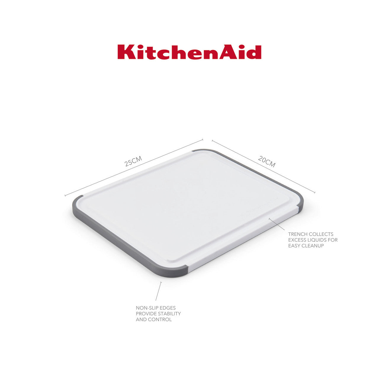 KitchenAid Classic Polypropylene Non-Slip Chopping Board 20 x 25cm