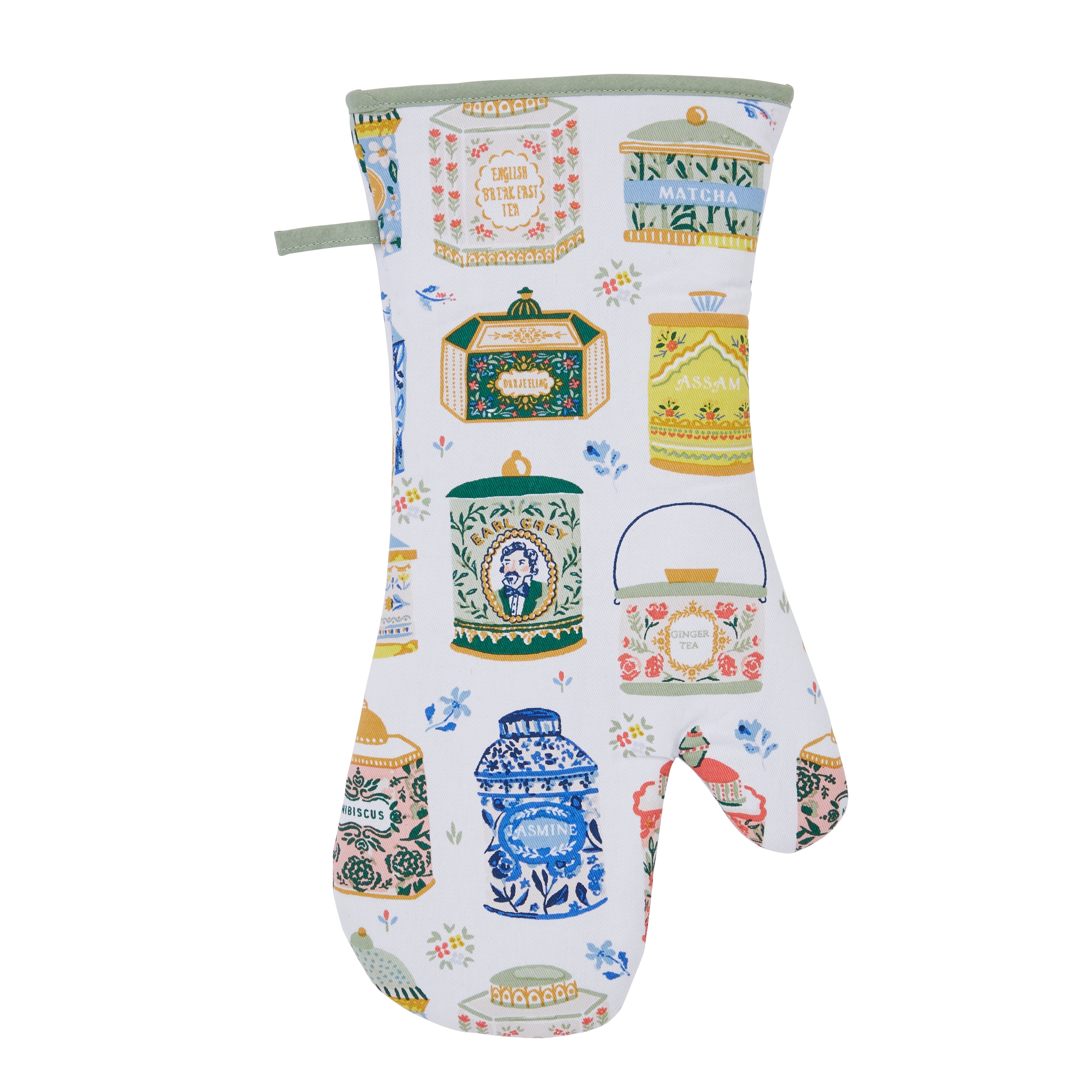 Ulster Weavers Tea Tins Gauntlet Oven Glove Multi-Coloured