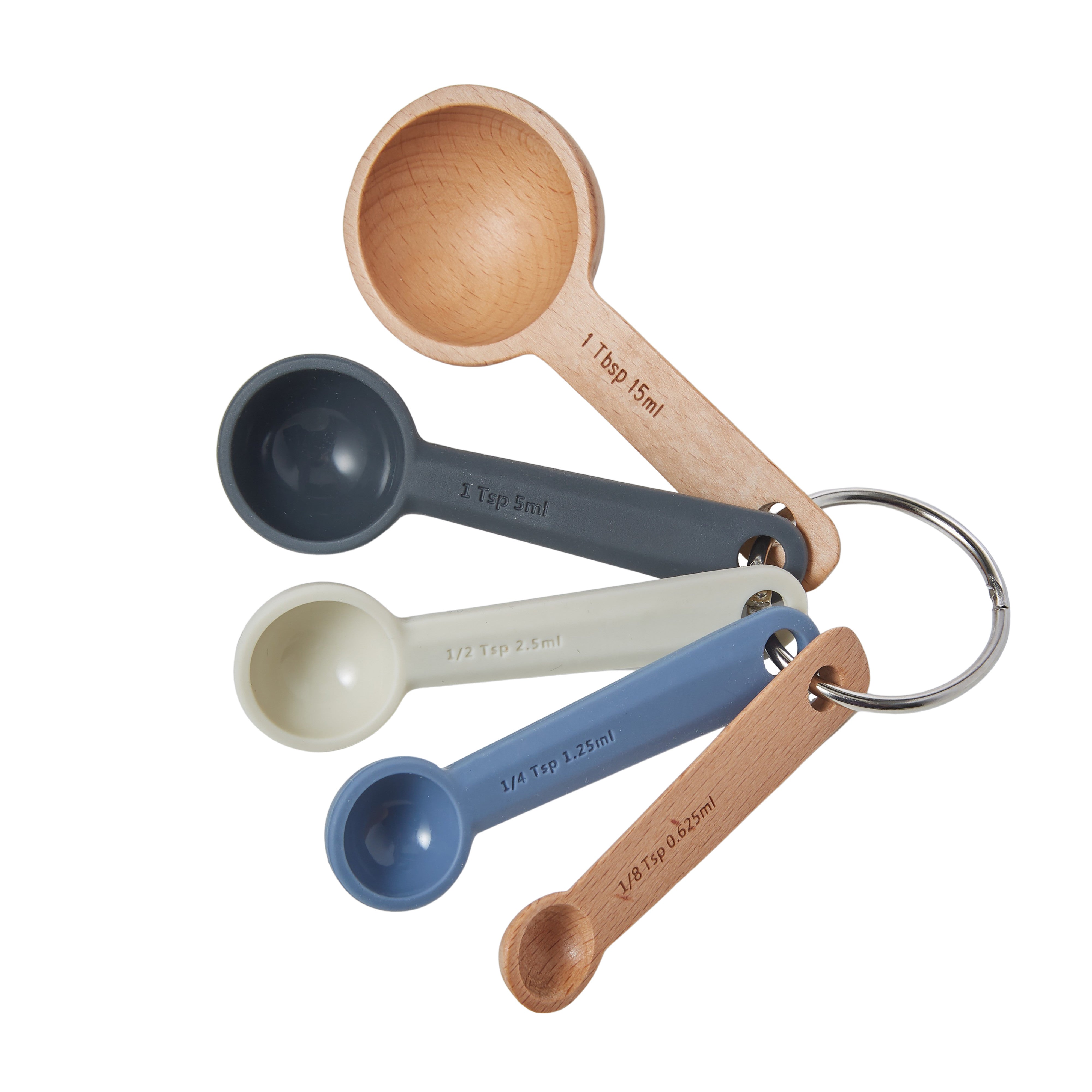 Zeal Silicone & Wood Measuring Spoon 5 Piece Cosy