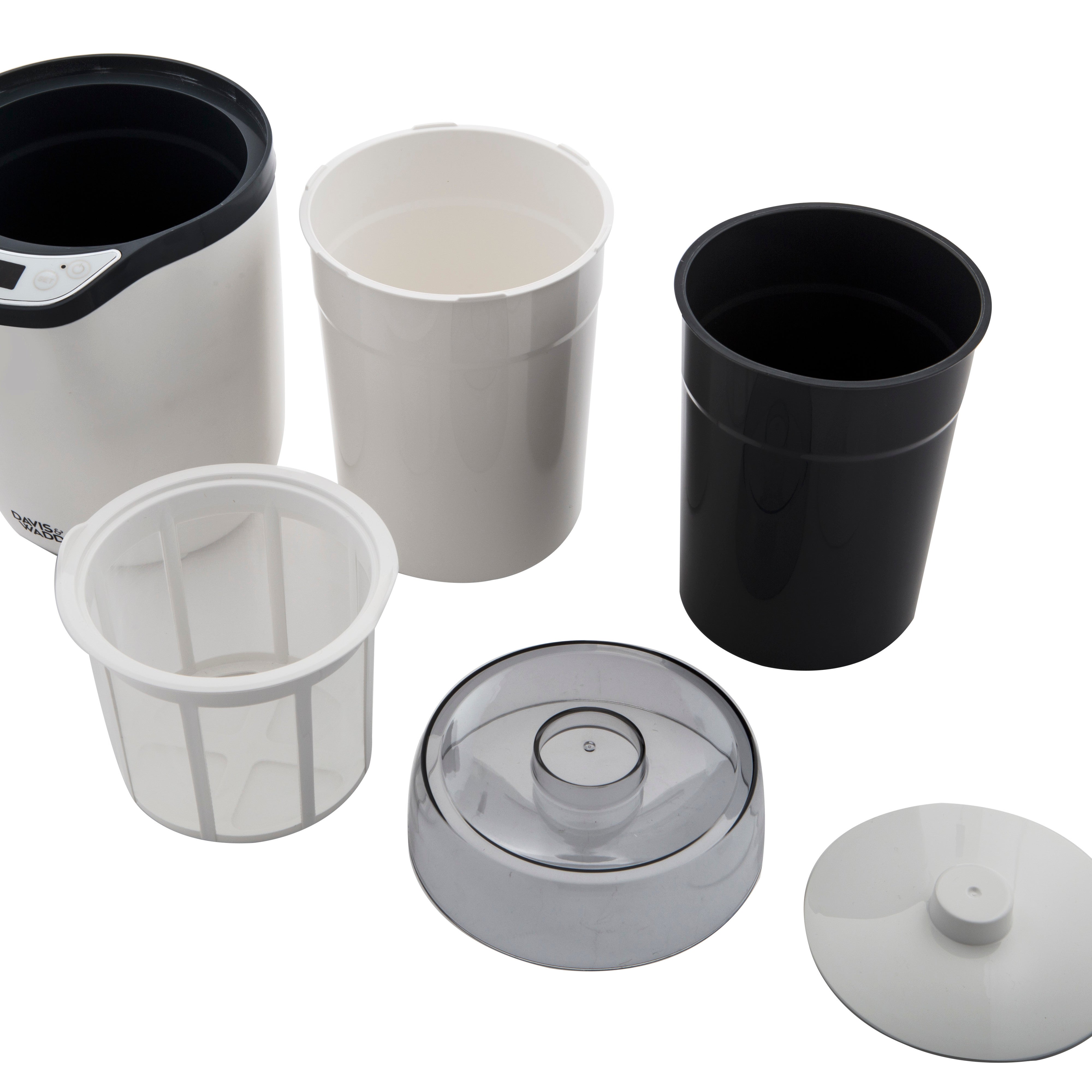 Davis & Waddell 2 in 1 Electric Yoghurt Maker & Fermenter White & Grey