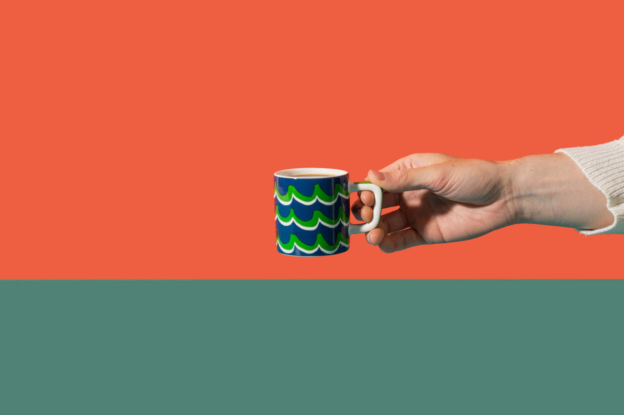 La Cafetière Ceramic Espresso Cup 120ml (Blue Cyan Tides)