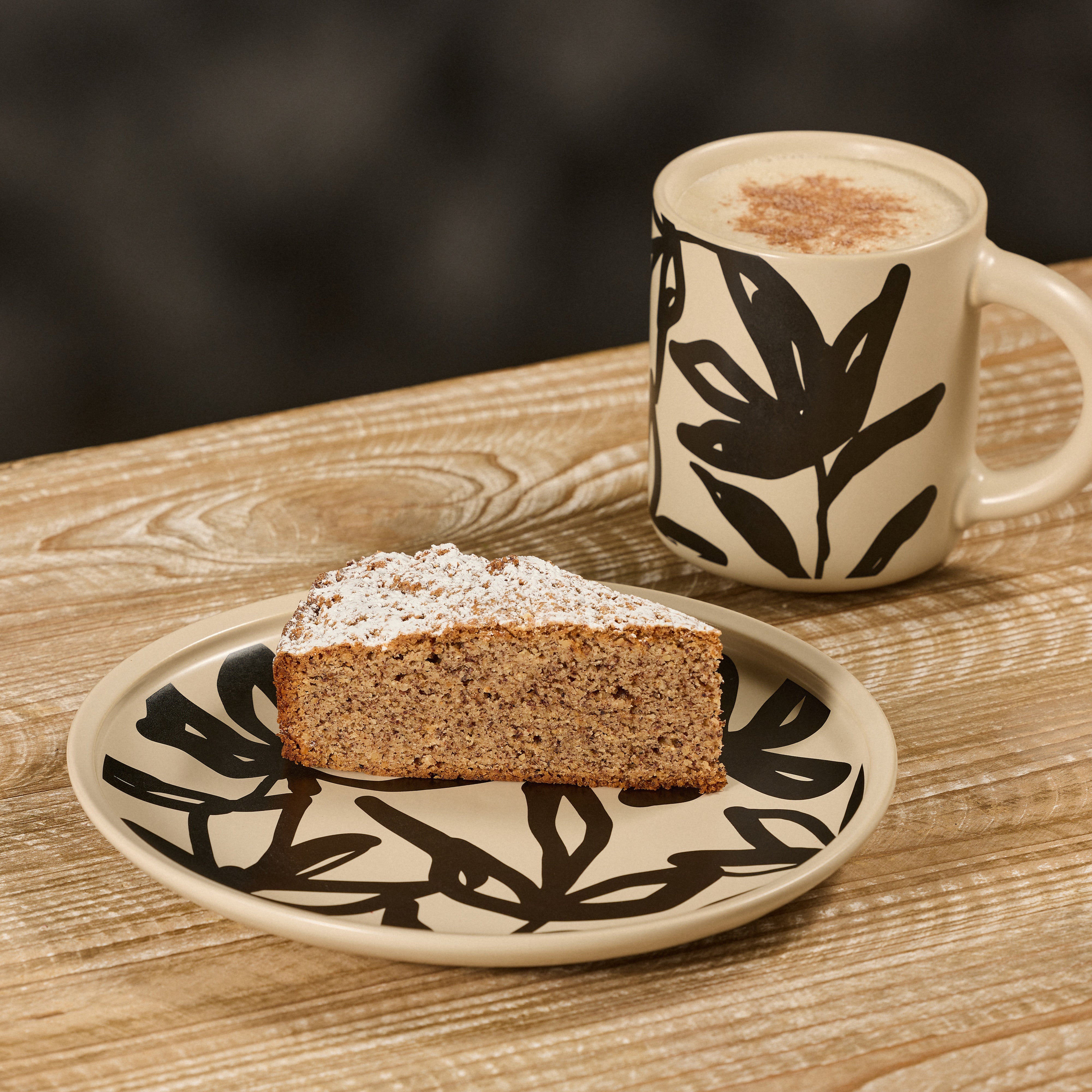 Leaf & Bean Freya Mug & Side Plate 2 Piece Set Oat & Black
