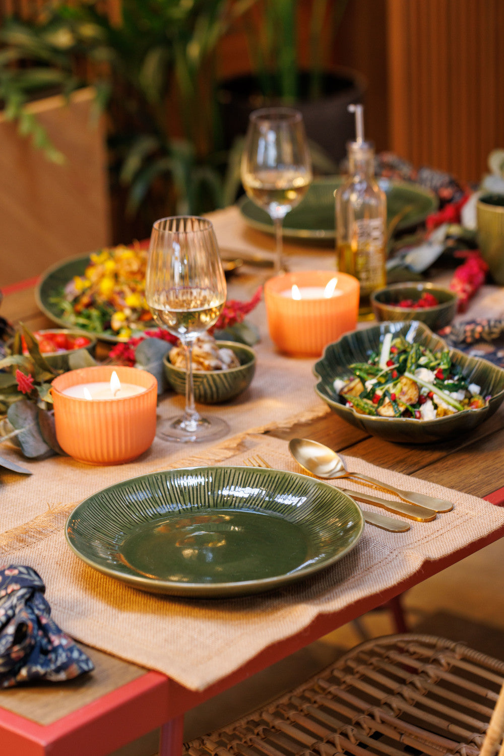 Mikasa Jardin Stoneware Dinner Plate Set 4 Piece 27cm (Green)