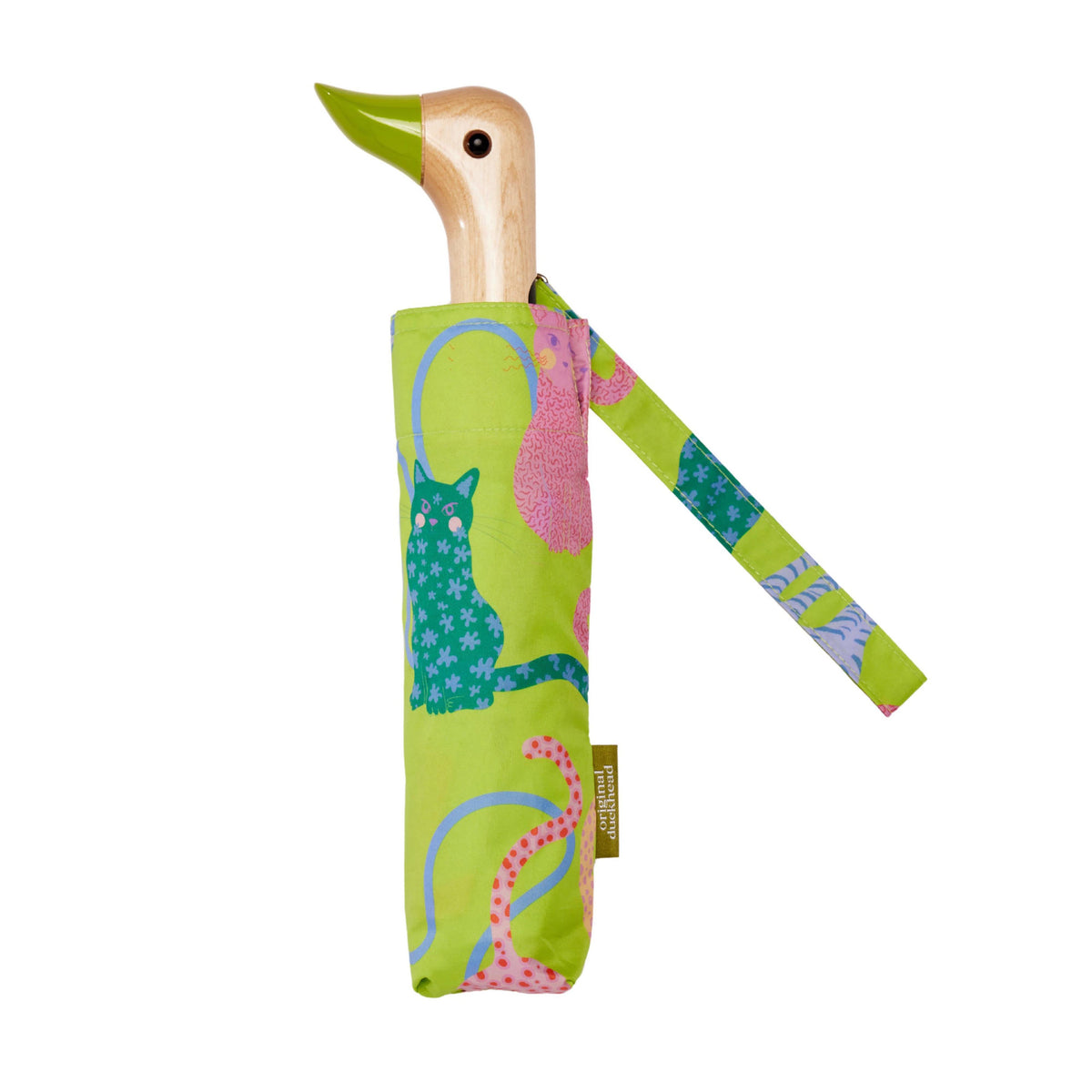Original Duckhead Duck Umbrella Compact Arty Cats Lime