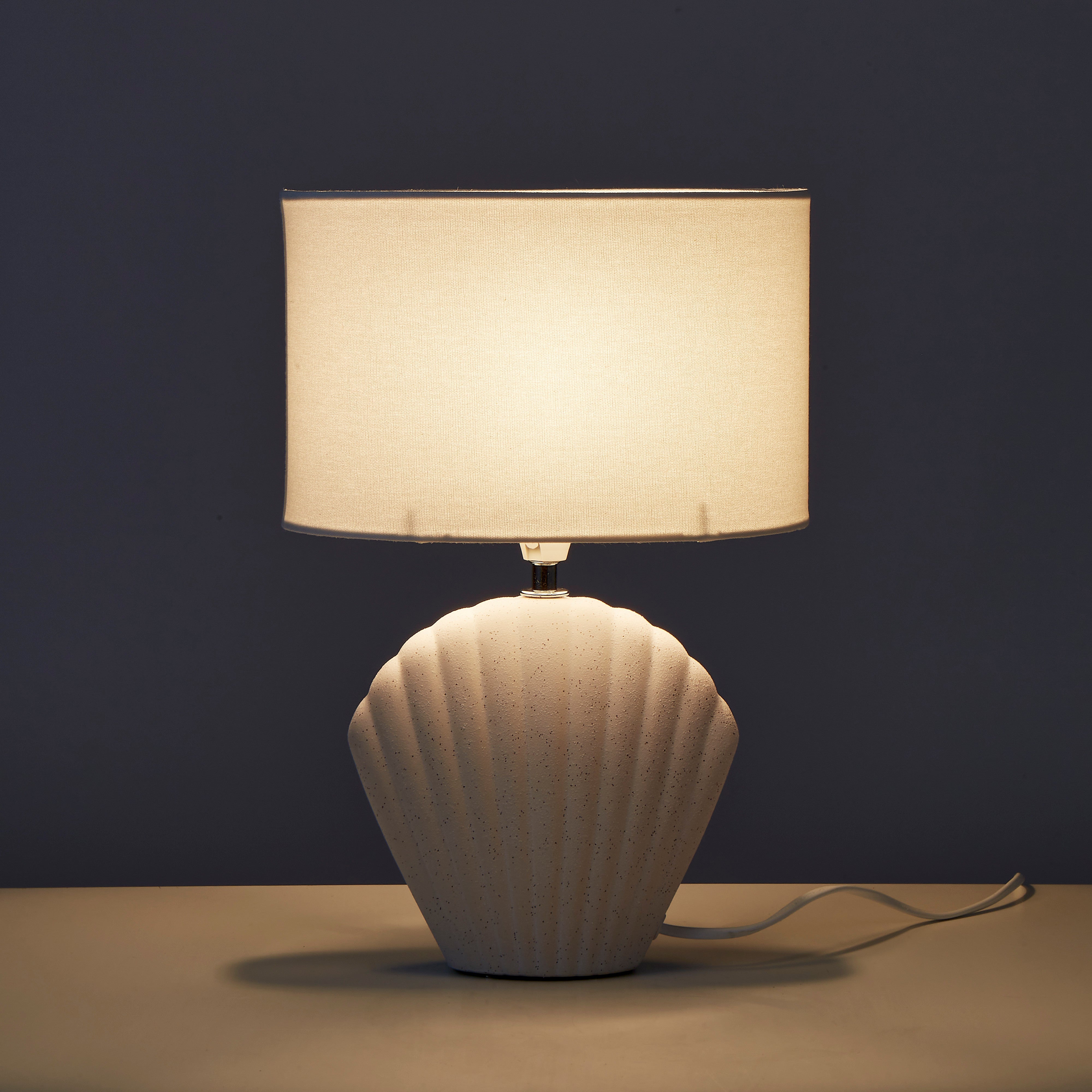 Amalfi Seashell Table Lamp White Speckle
