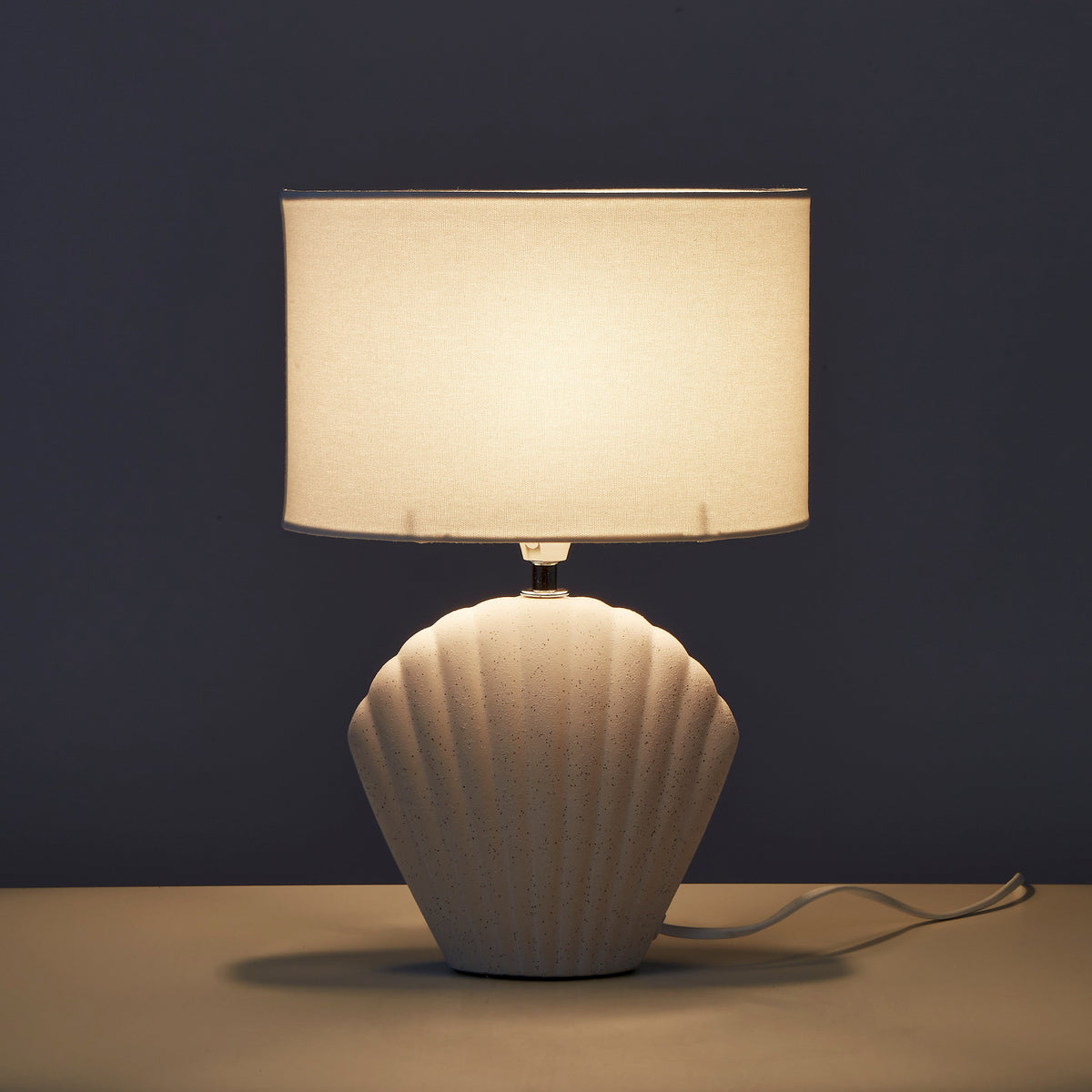 Amalfi Seashell Table Lamp White Speckle