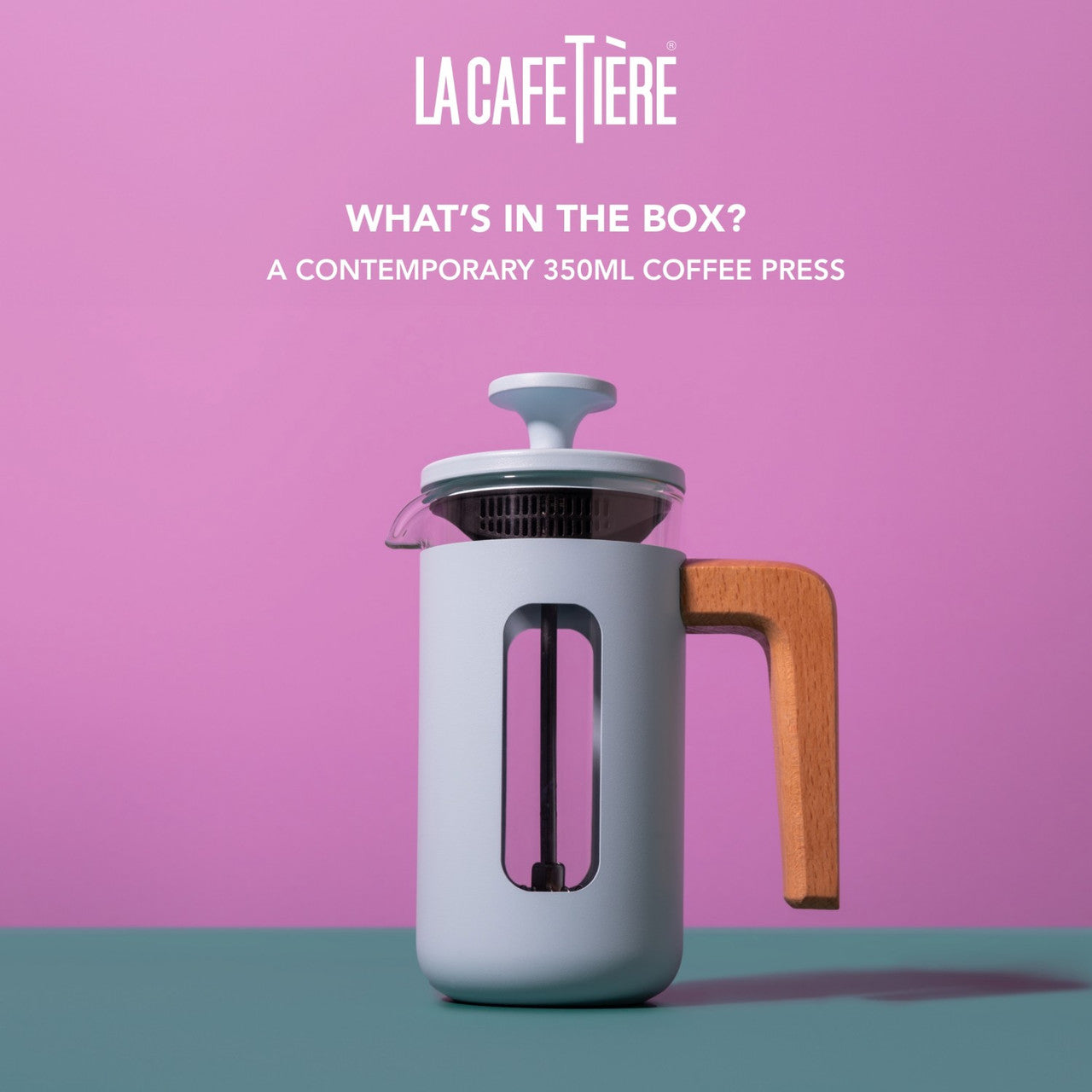 La Cafetière Pisa Stainless Steel Cafetière 3 Cup / 350ml (Sky Blue)