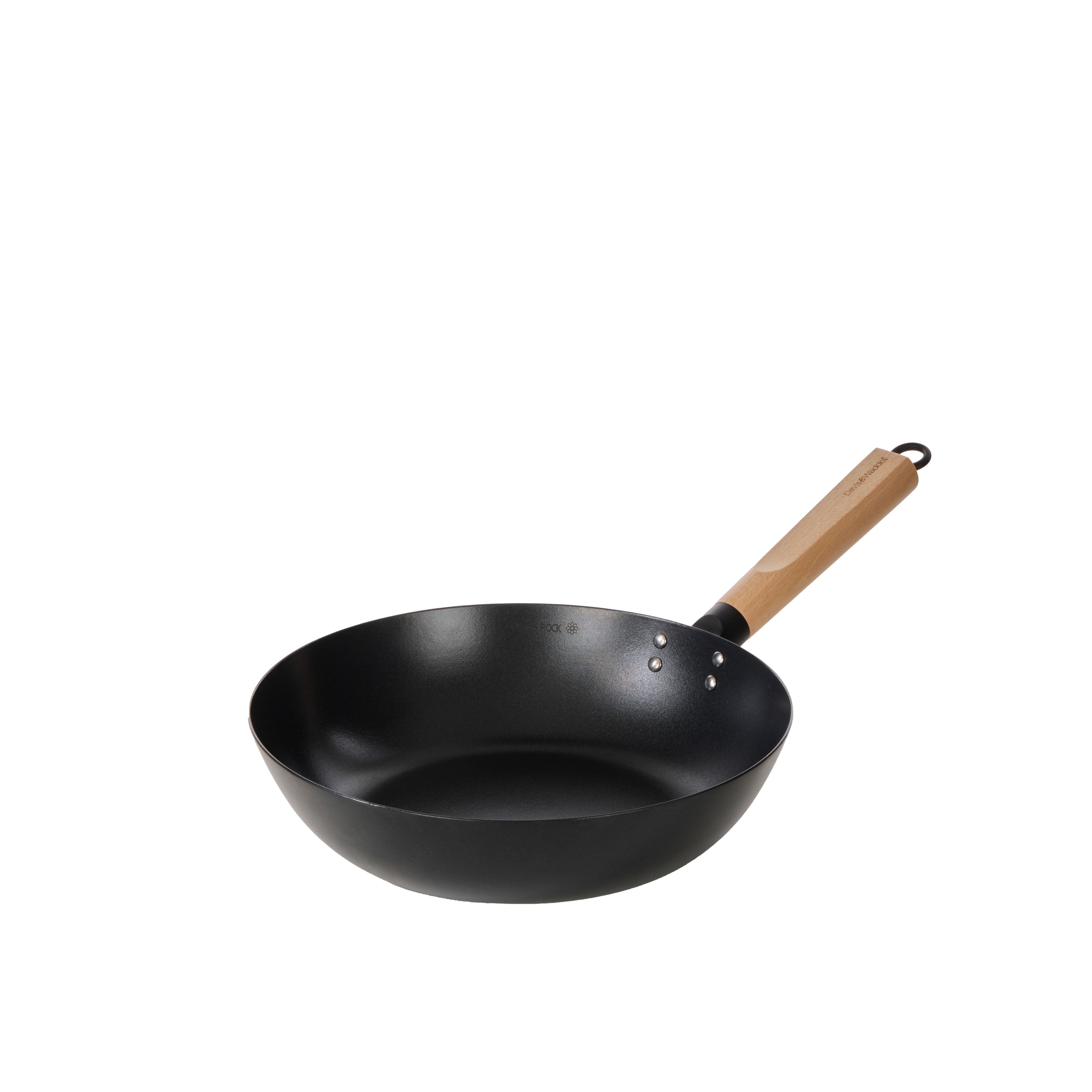 Davis & Waddell Non Stick Carbon Steel Wok 30cm Black