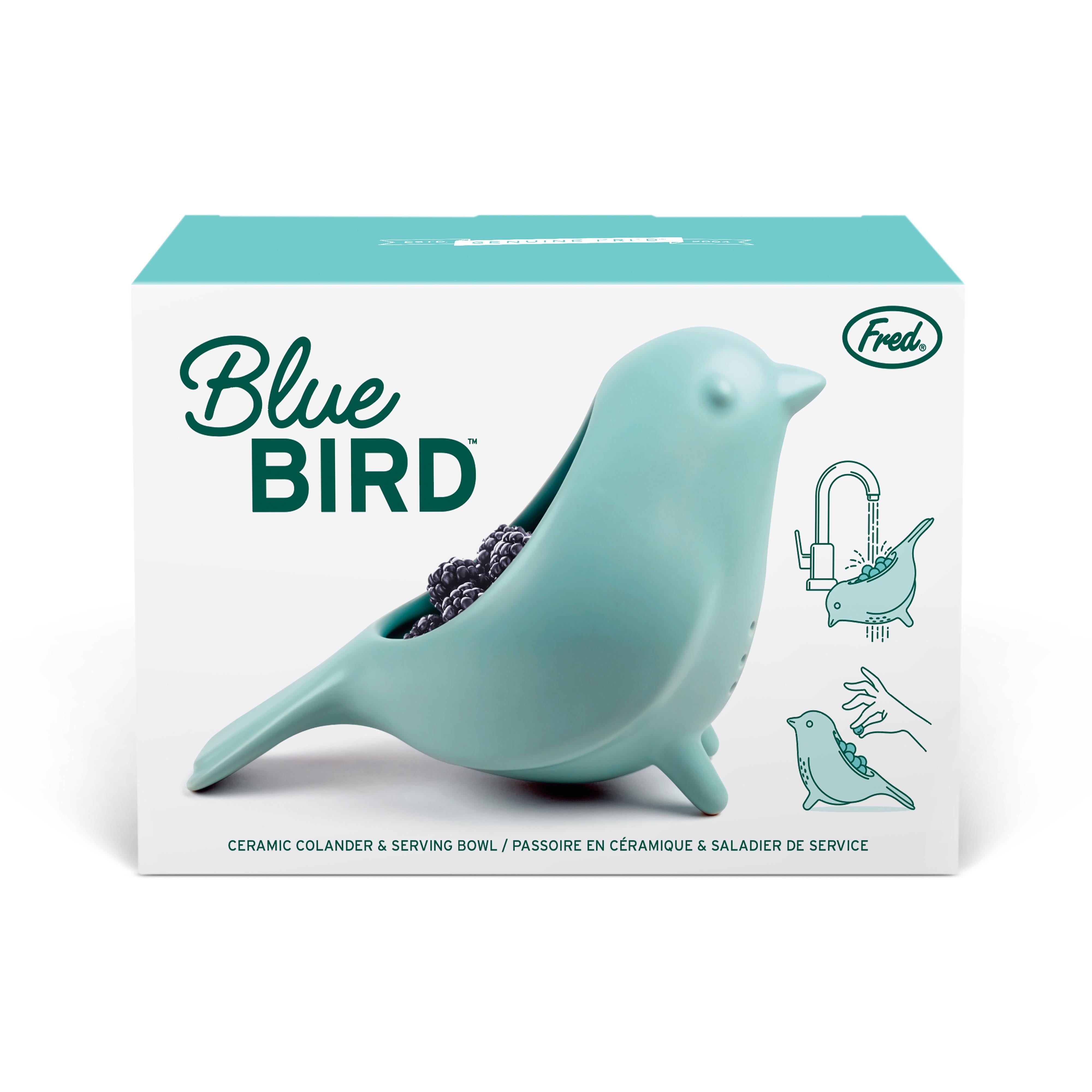 Fred Blue Bird Colander Blue