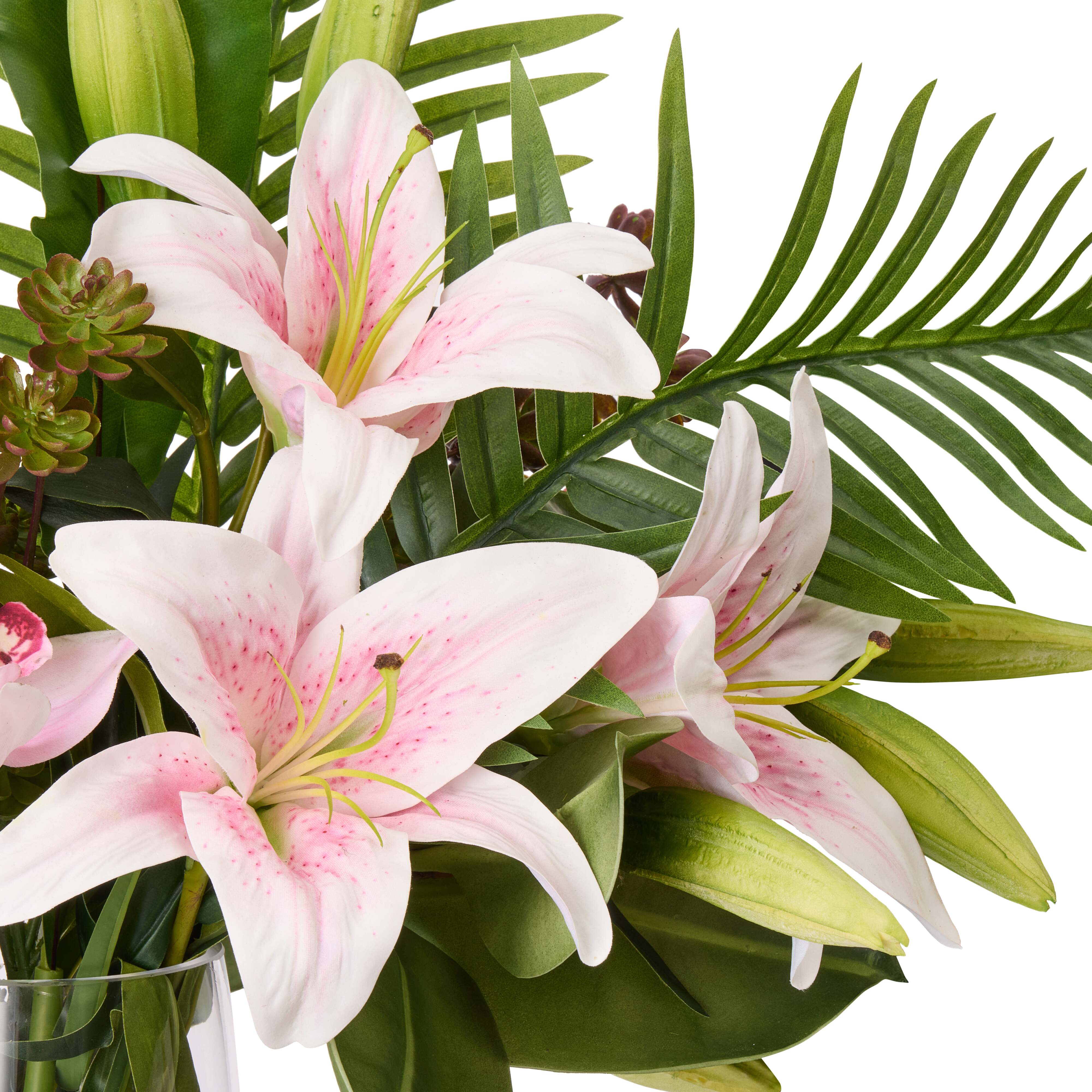 Rogue Lily Rubber Tree Mix - Alana Vase Pink & Green
