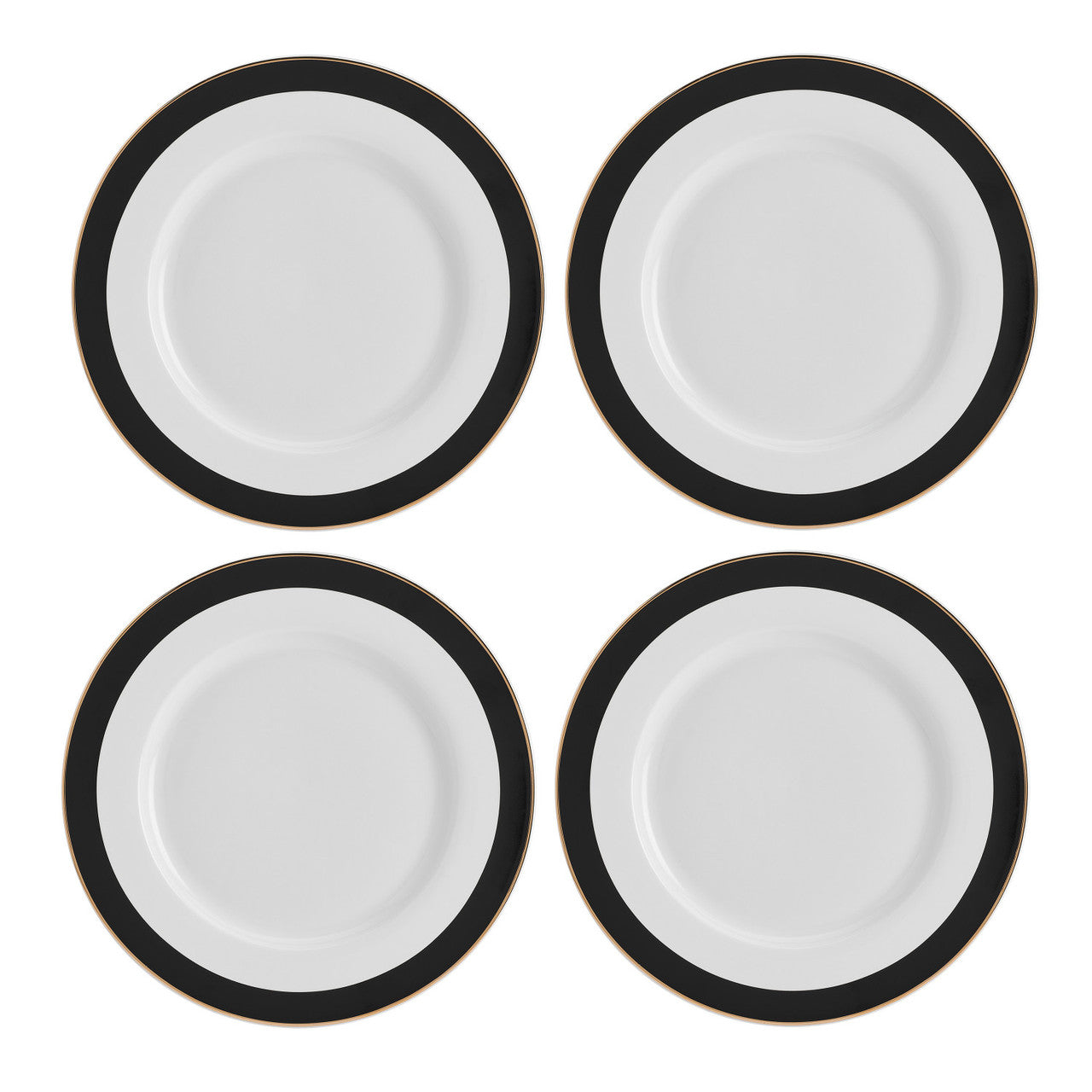 Mikasa Luxe Deco Fine China Dinner Plate Set 4 Piece 28cm