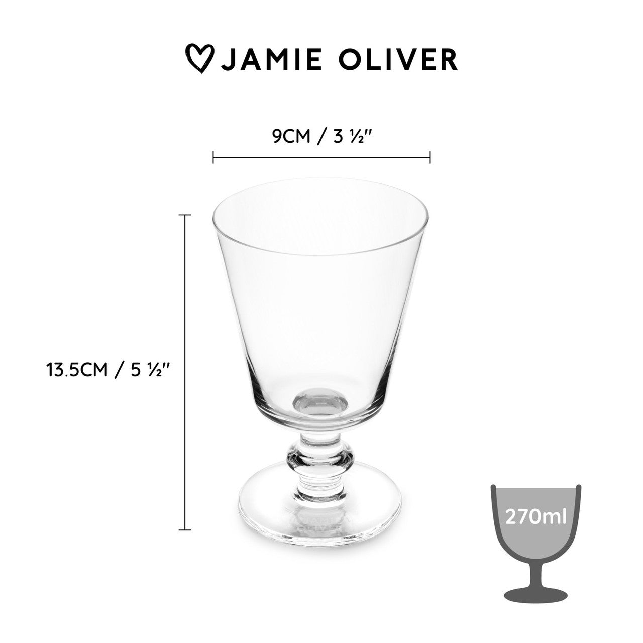 Jamie Oliver Big Love 270ml Wine Glasses Set of 4