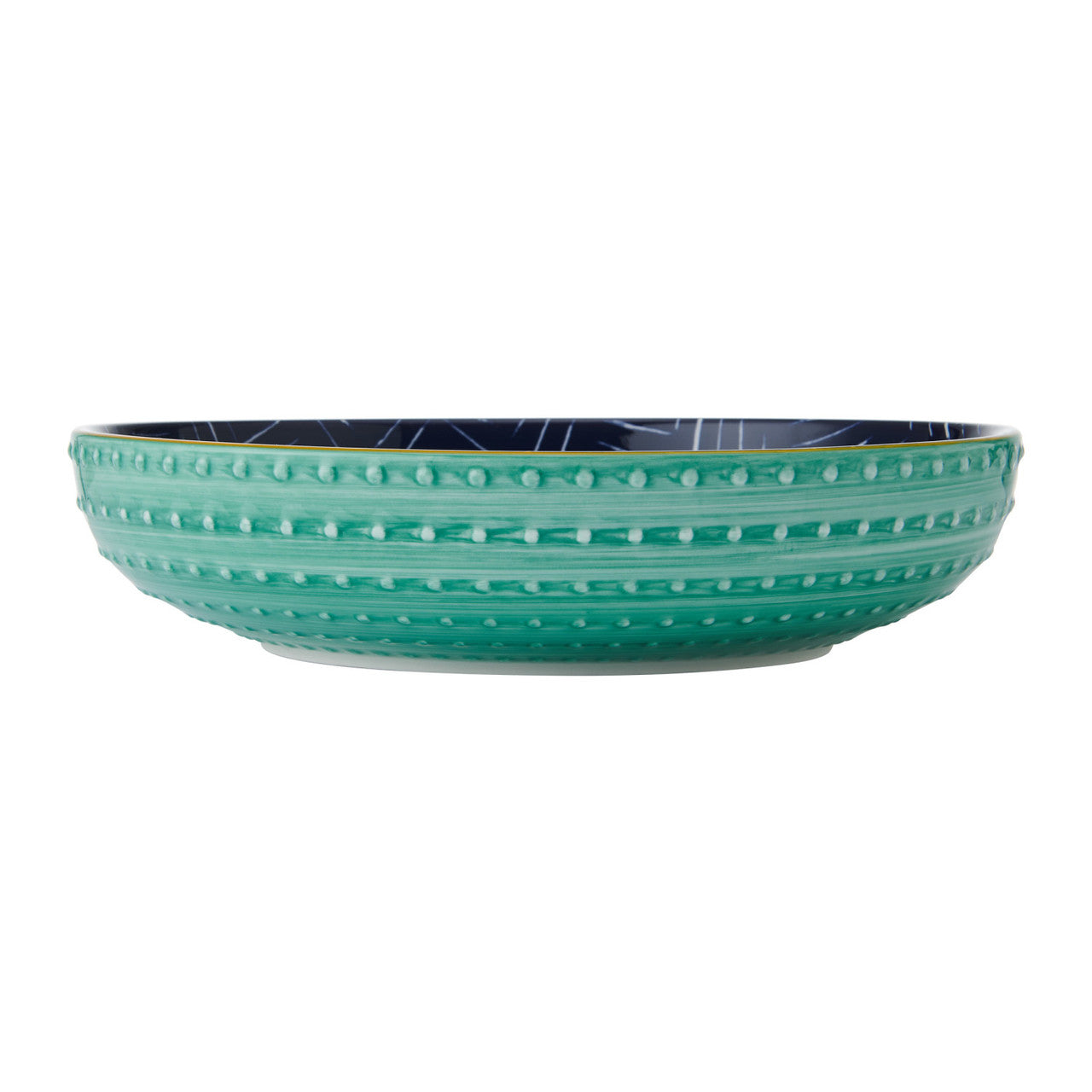 Mikasa Glazed Stoneware Coupe Bowl 21cm (Indigo Chevron)