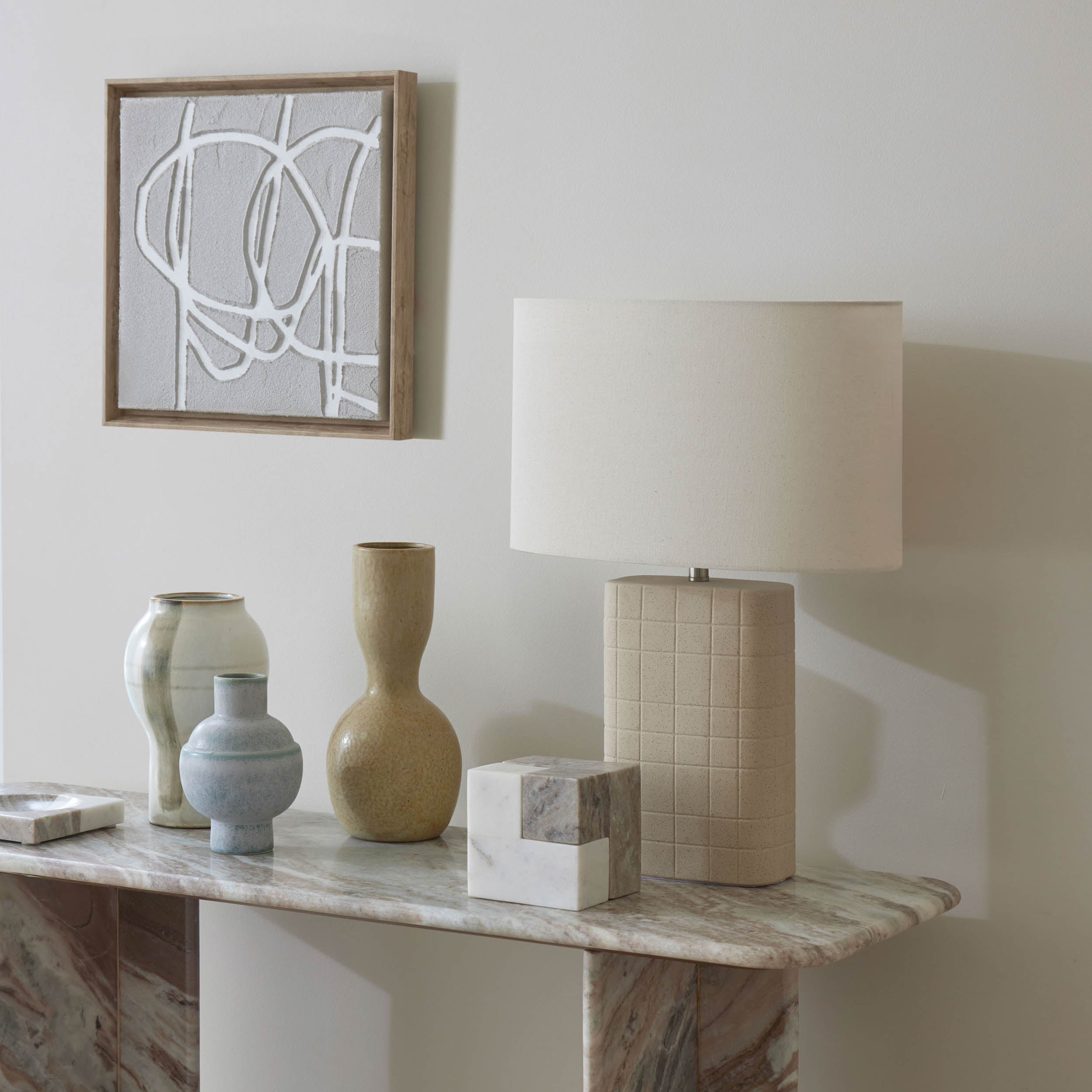 Amalfi Sachi Block Bookends 2 Piece Set White & Beige