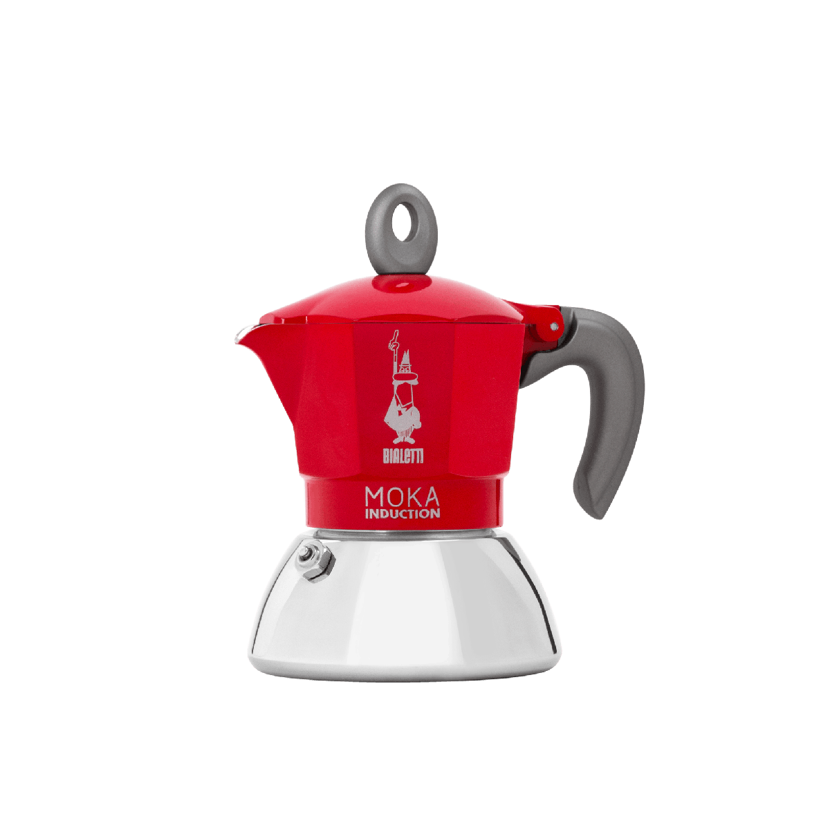 Bialetti New Moka Induction Red 2 Cup (90ml) Stovetop Coffee Maker