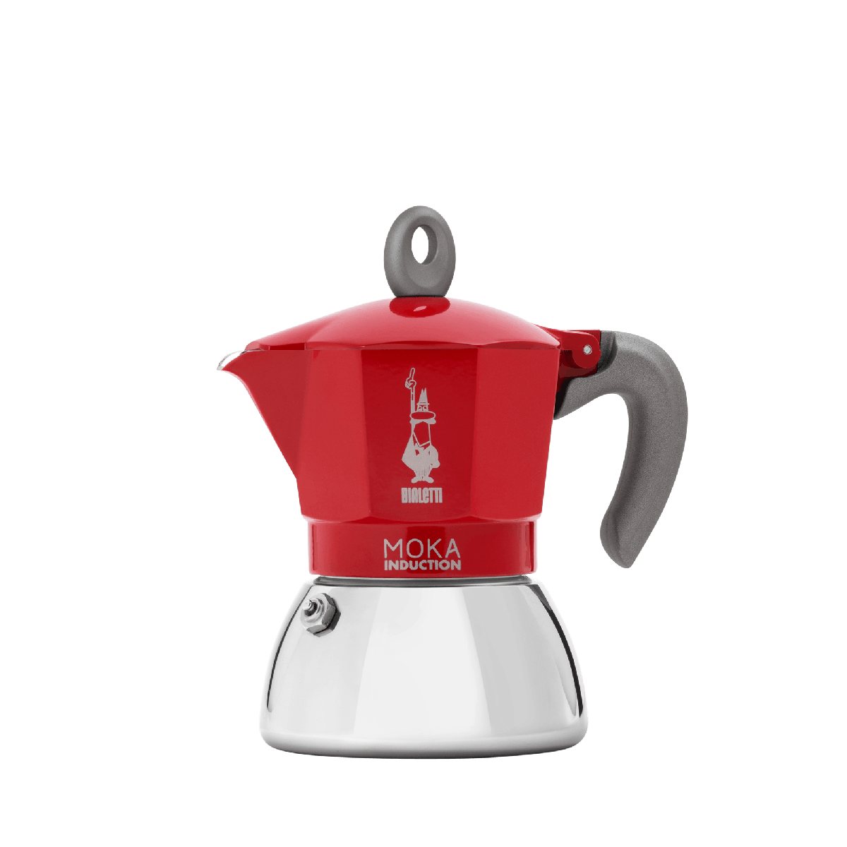 Bialetti New Moka Induction Red 4 Cup (180ml) Stovetop Coffee Maker