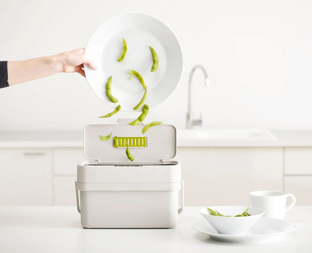 Joseph Joseph Compo™ 4 Easy-Fill Food Waste Caddy - 4 Litres - Stone