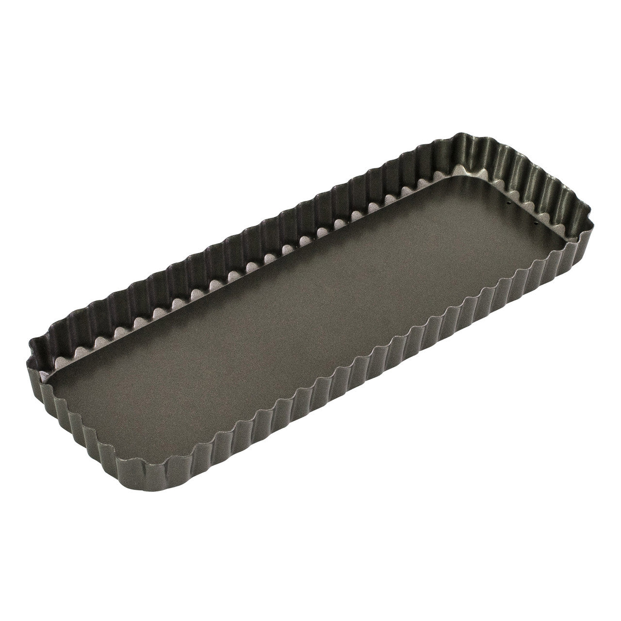 Bakemaster Loose Base Fluted Rectangular Flan/Quiche Pan, 36 x 13 x 3.5cm - Non-stick